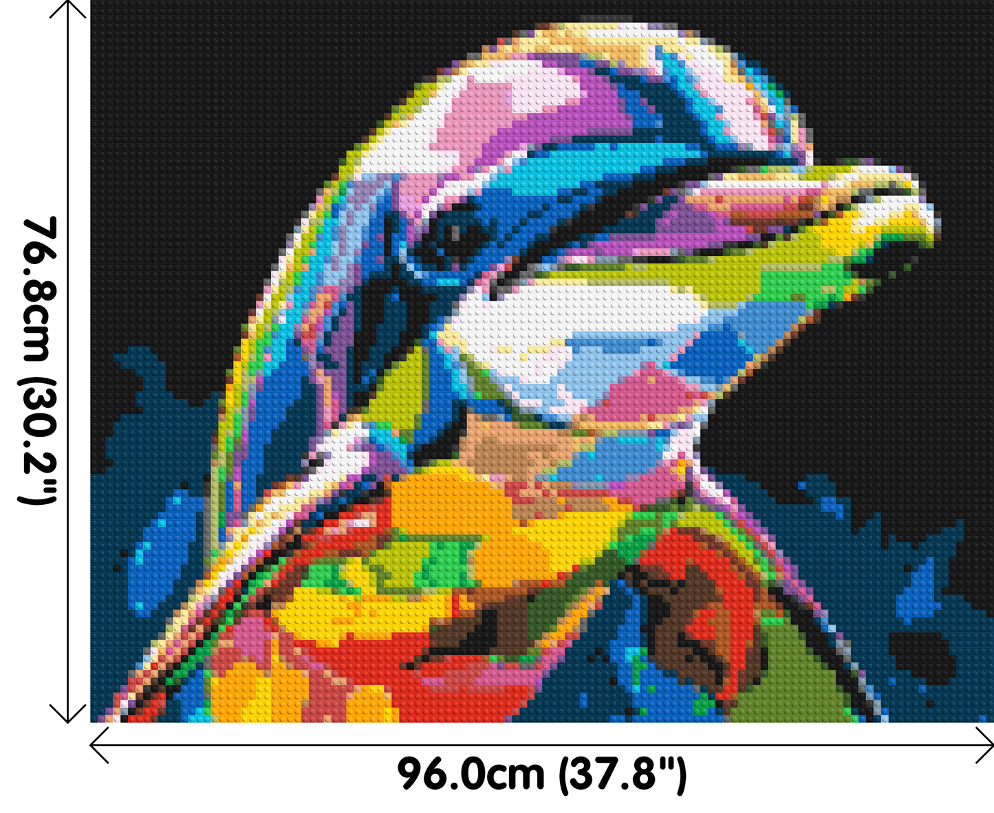 Dolphin Colourful Pop Art - Brick Art Mosaic Kit 5x4 large