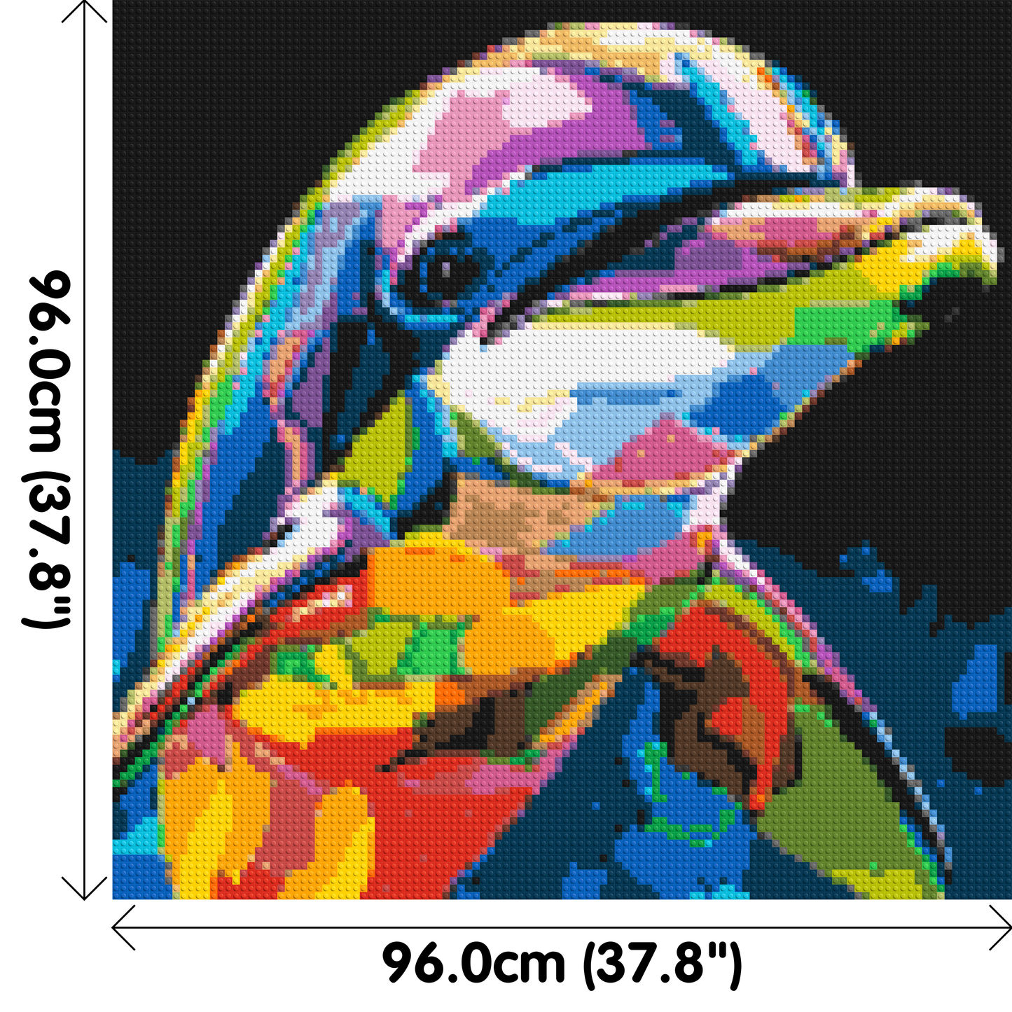 Dolphin Colourful Pop Art - Brick Art Mosaic Kit 5x5 large