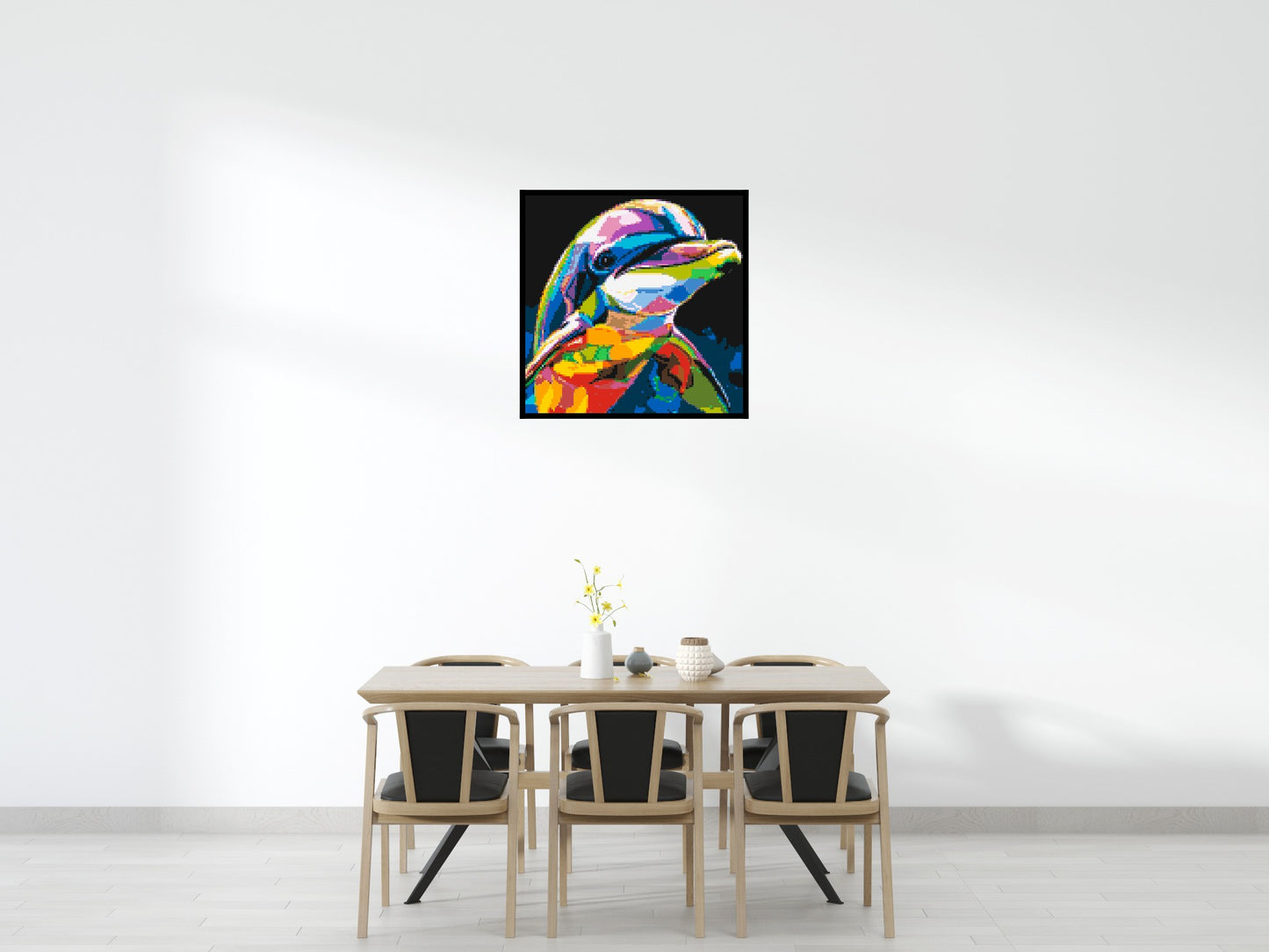 Dolphin Colourful Pop Art - Brick Art Mosaic Kit 5x5 large