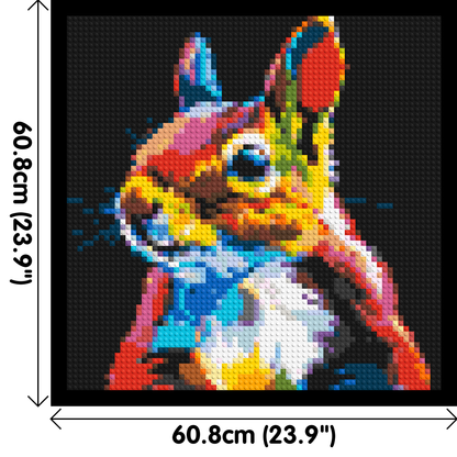 Squirrel Colourful Pop Art - Brick Art Mosaic Kit 3x3 large