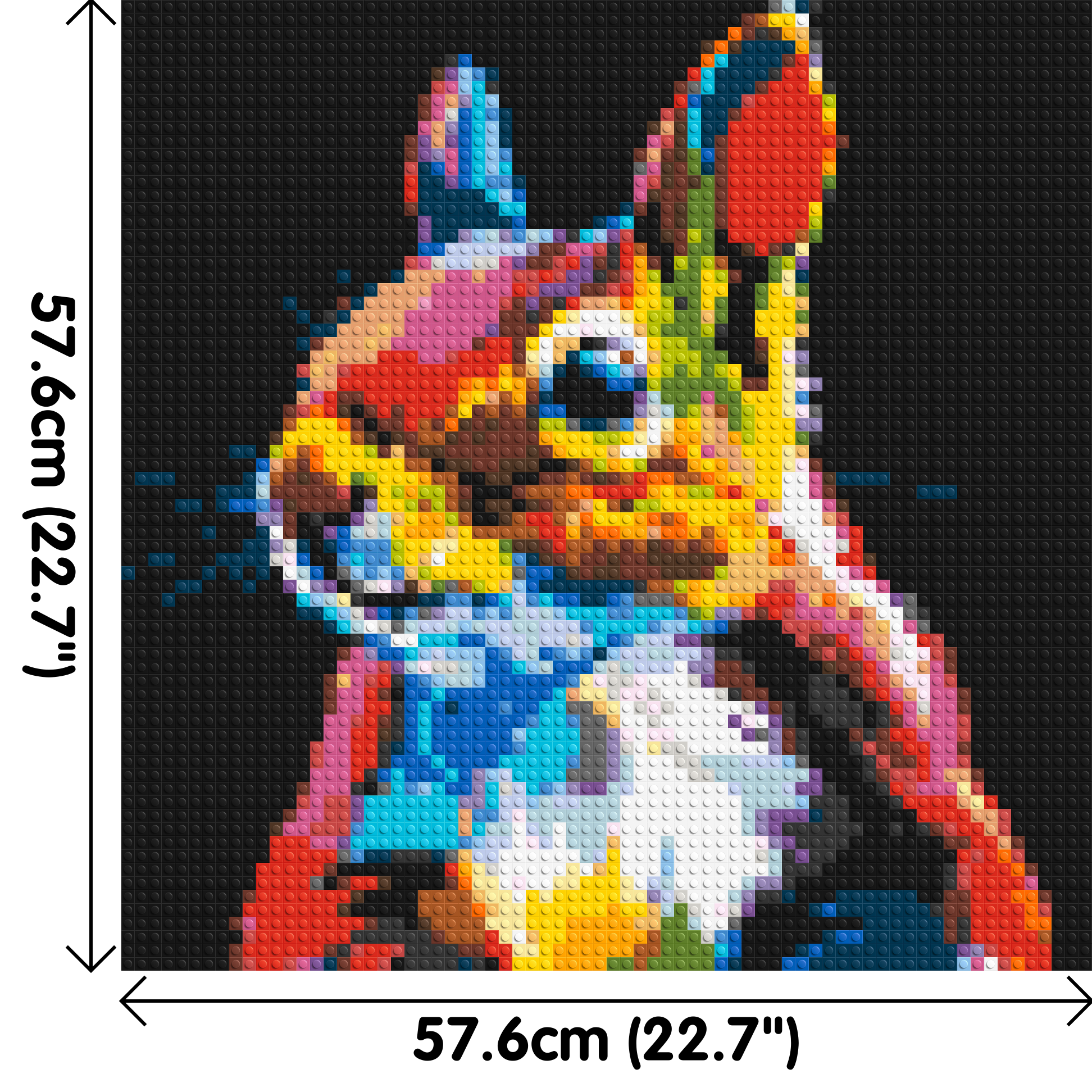 Squirrel Colourful Pop Art - Brick Art Mosaic Kit 3x3 dimensions