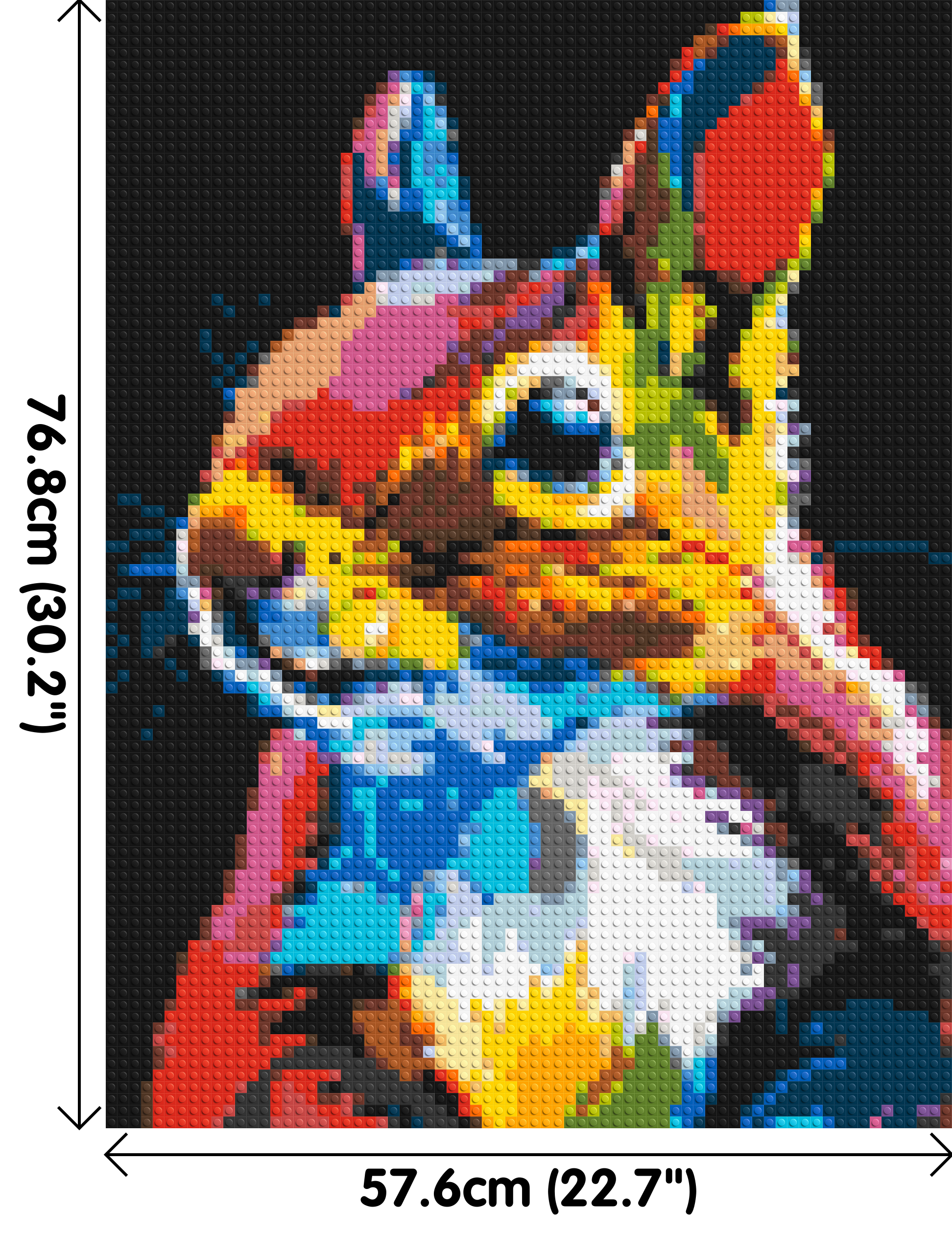 Squirrel Colourful Pop Art - Brick Art Mosaic Kit 3x4 dimensions