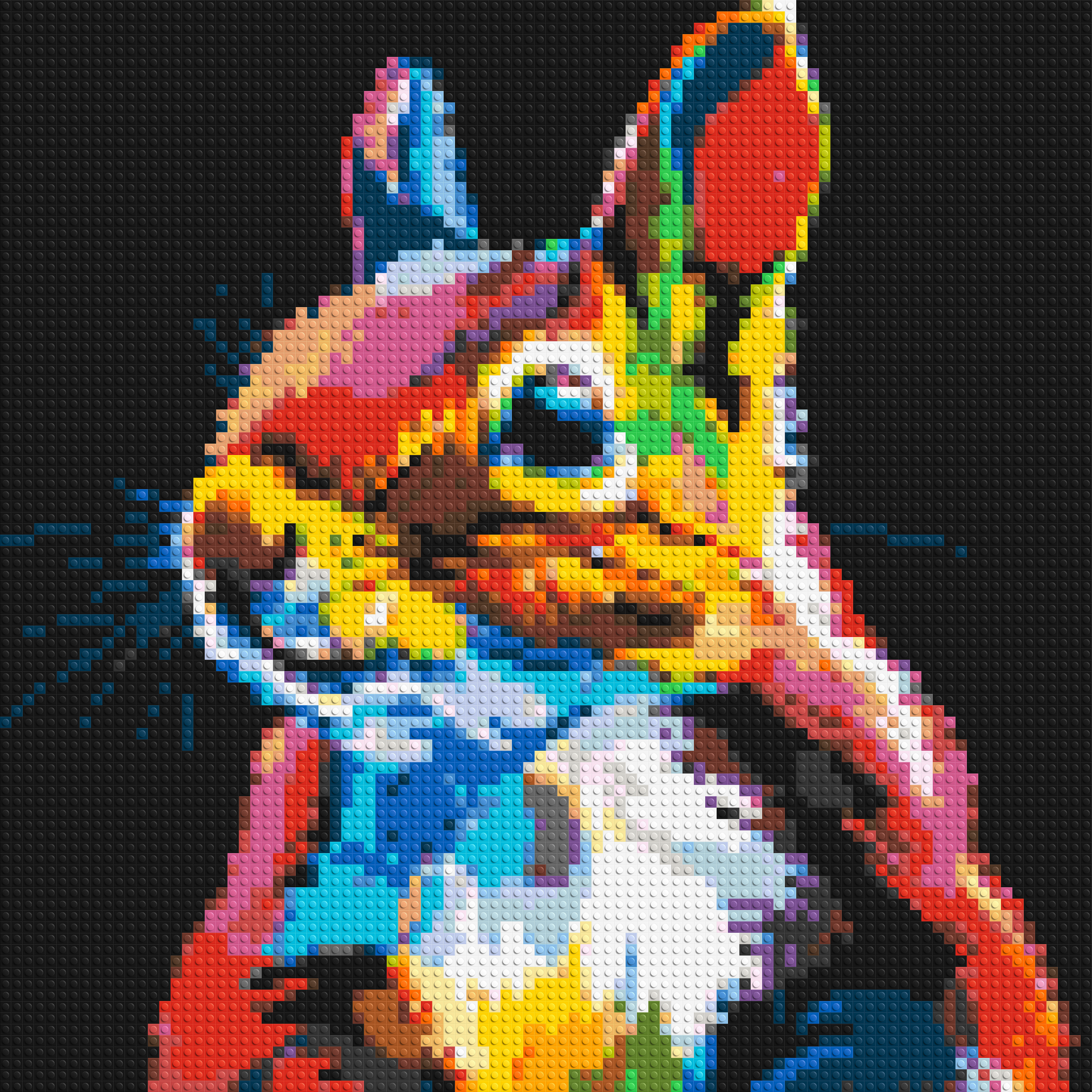 Squirrel Colourful Pop Art - Brick Art Mosaic Kit 4x4 large