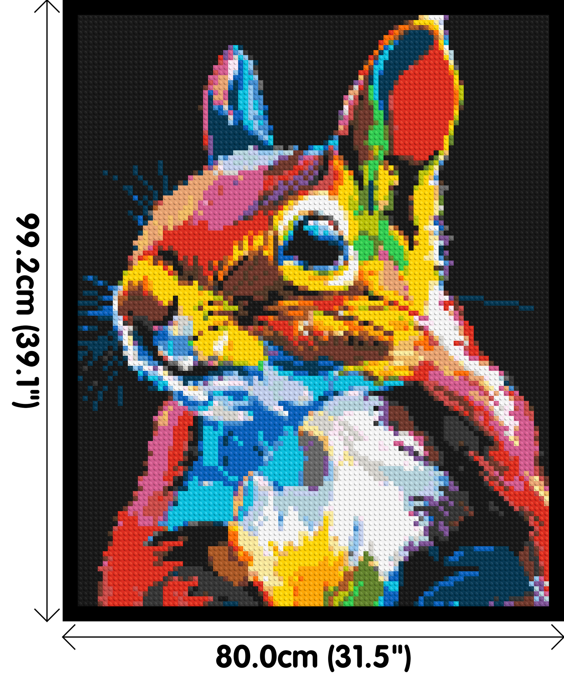 Squirrel Colourful Pop Art - Brick Art Mosaic Kit 4x5 dimensions with frame