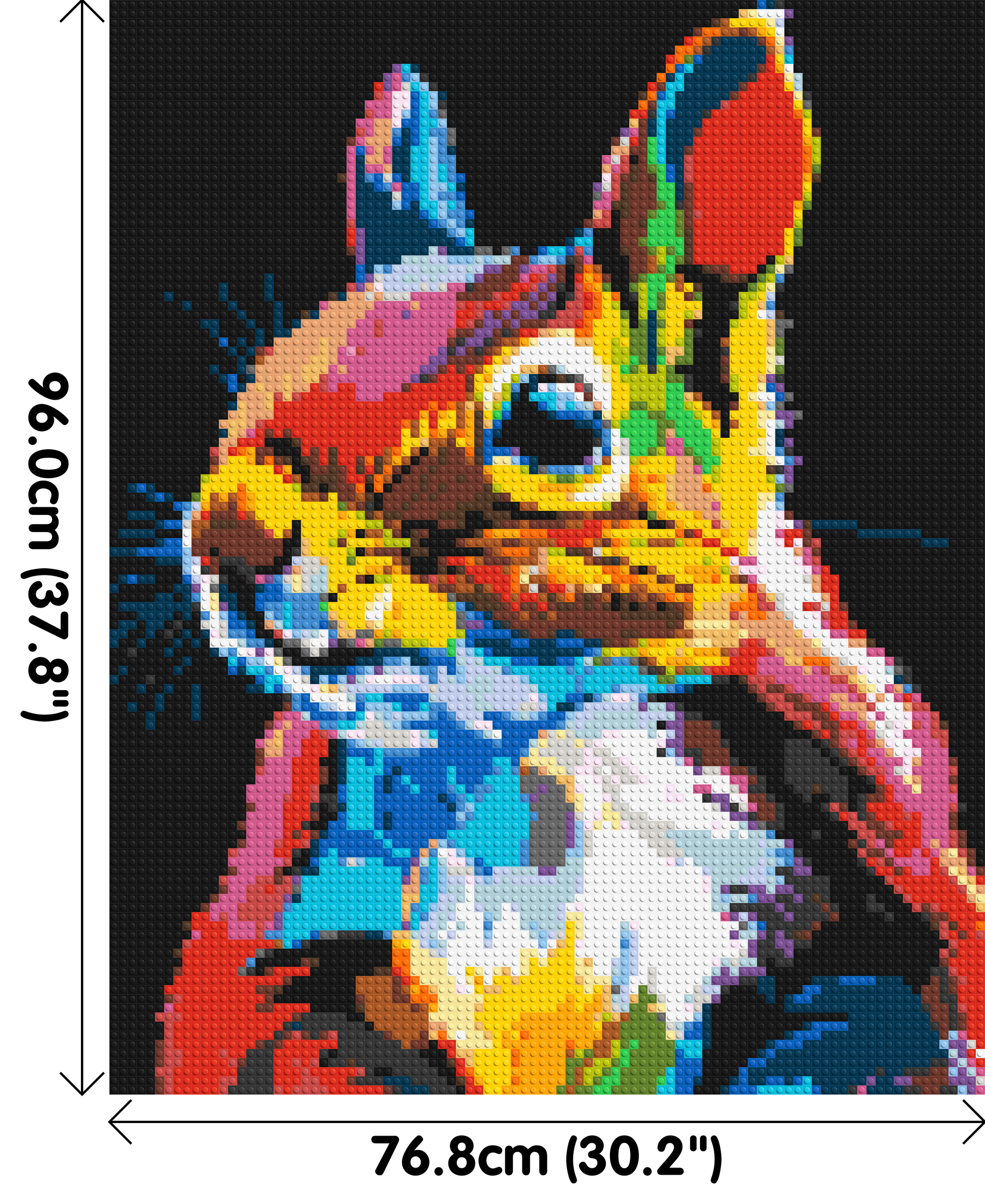 Squirrel Colourful Pop Art - Brick Art Mosaic Kit 4x5 dimensions