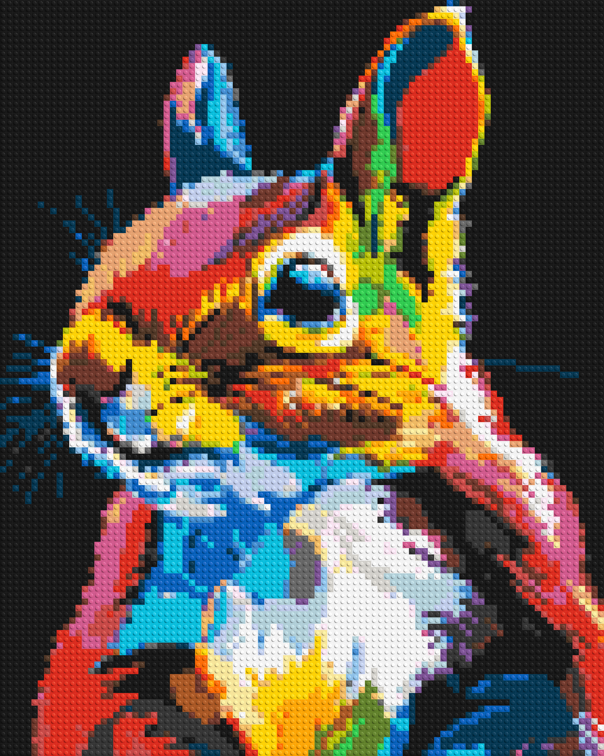 Squirrel Colourful Pop Art - Brick Art Mosaic Kit 4x5 large