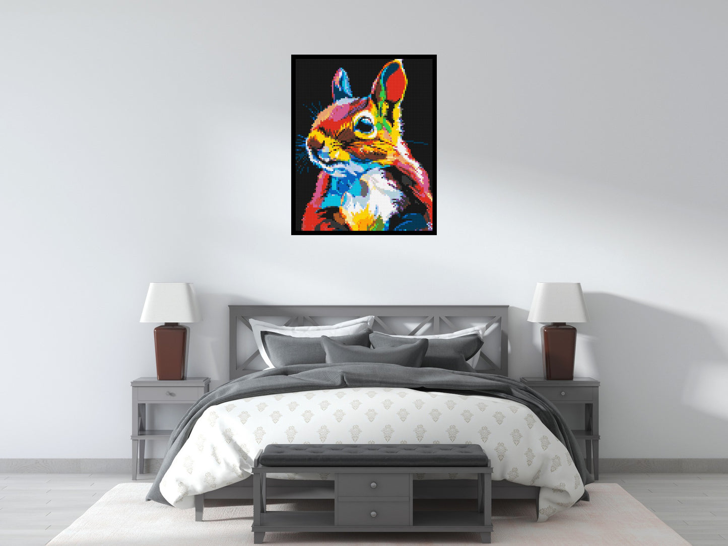 Squirrel Colourful Pop Art - Brick Art Mosaic Kit 4x5 large
