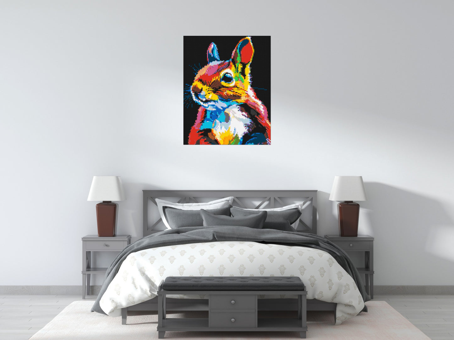 Squirrel Colourful Pop Art - Brick Art Mosaic Kit 4x5 large