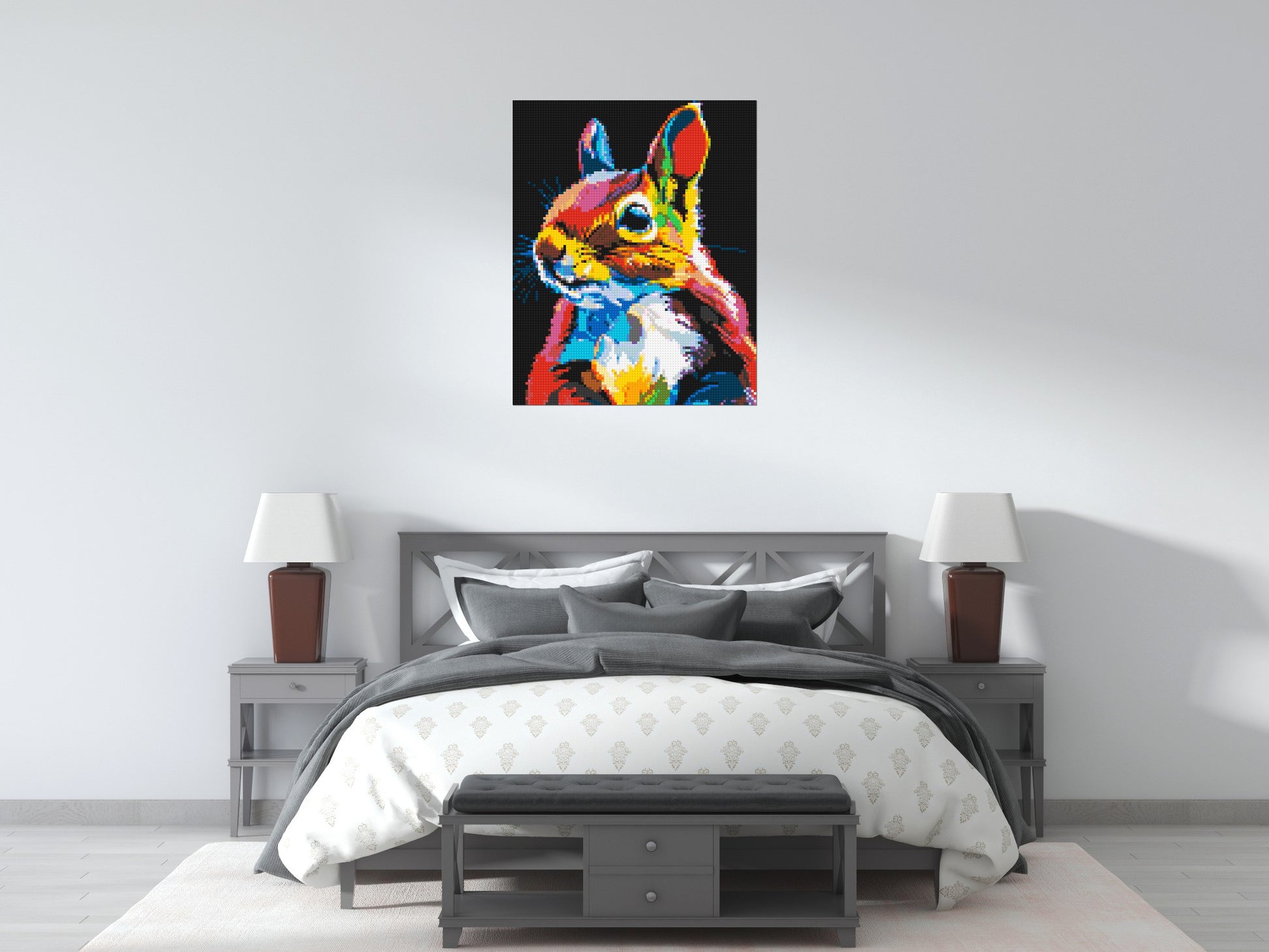 Squirrel Colourful Pop Art - Brick Art Mosaic Kit 4x5 scene