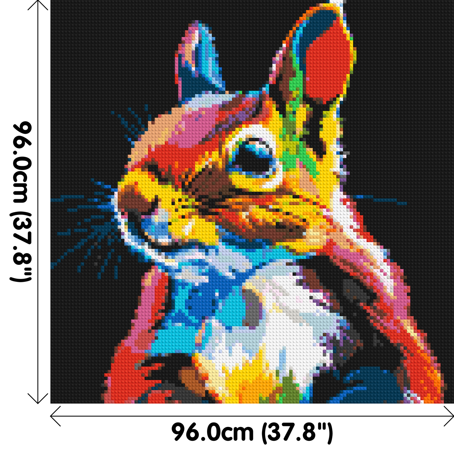 Squirrel Colourful Pop Art - Brick Art Mosaic Kit 5x5 large