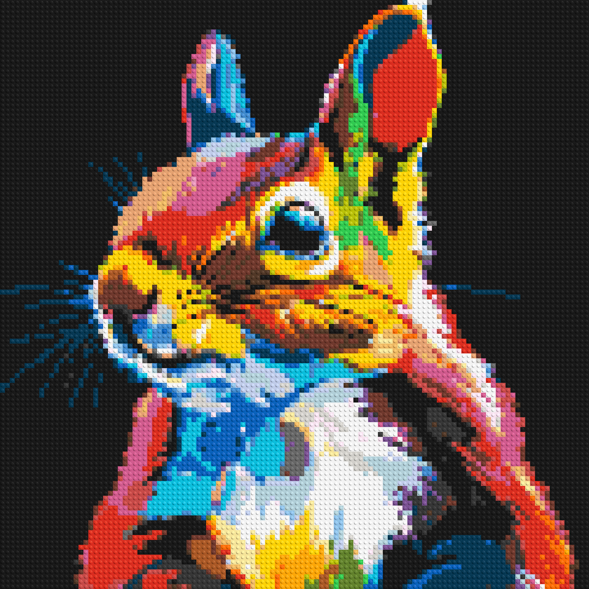 Squirrel Colourful Pop Art - Brick Art Mosaic Kit 5x5 large