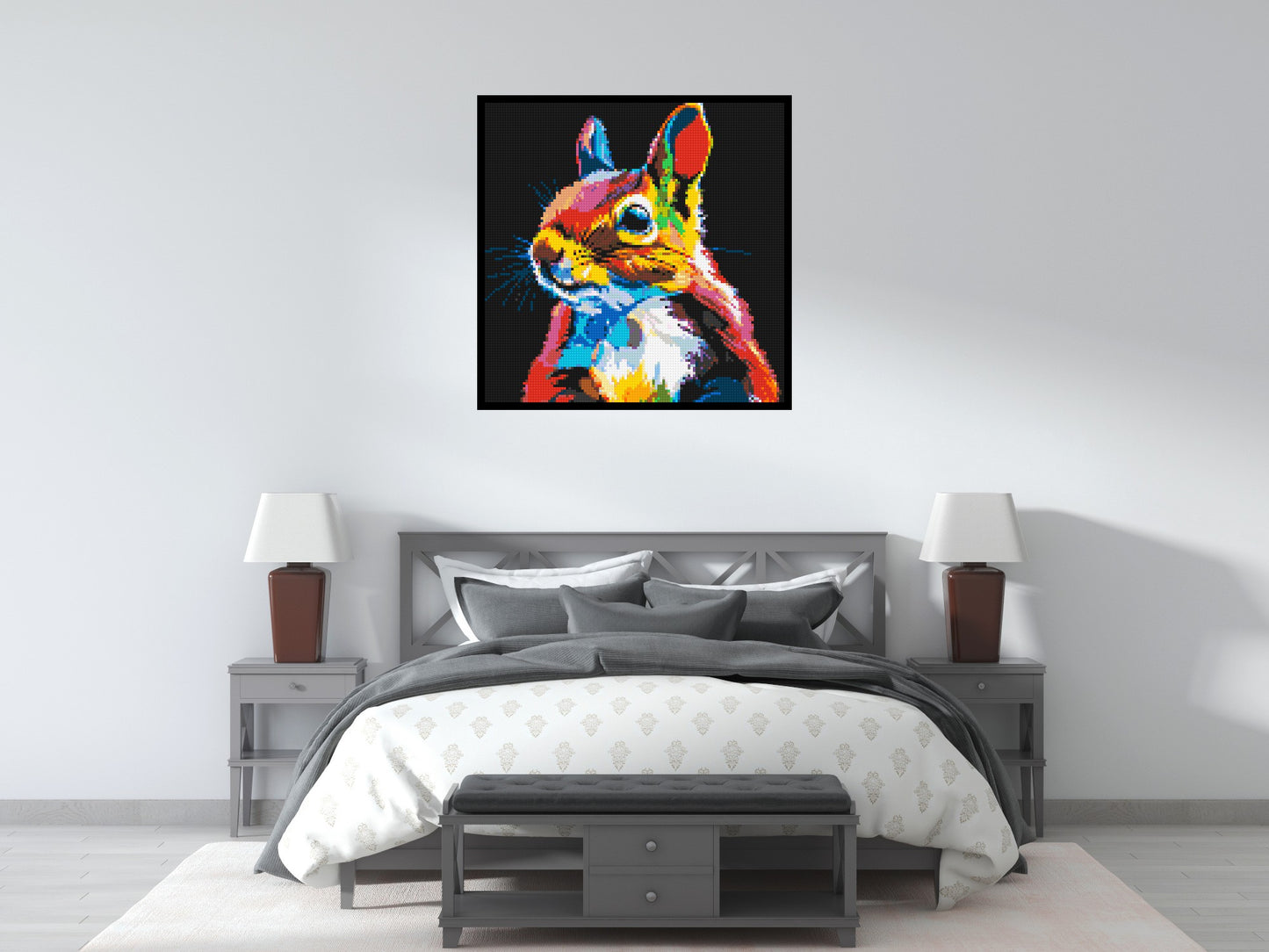 Squirrel Colourful Pop Art - Brick Art Mosaic Kit 5x5 large