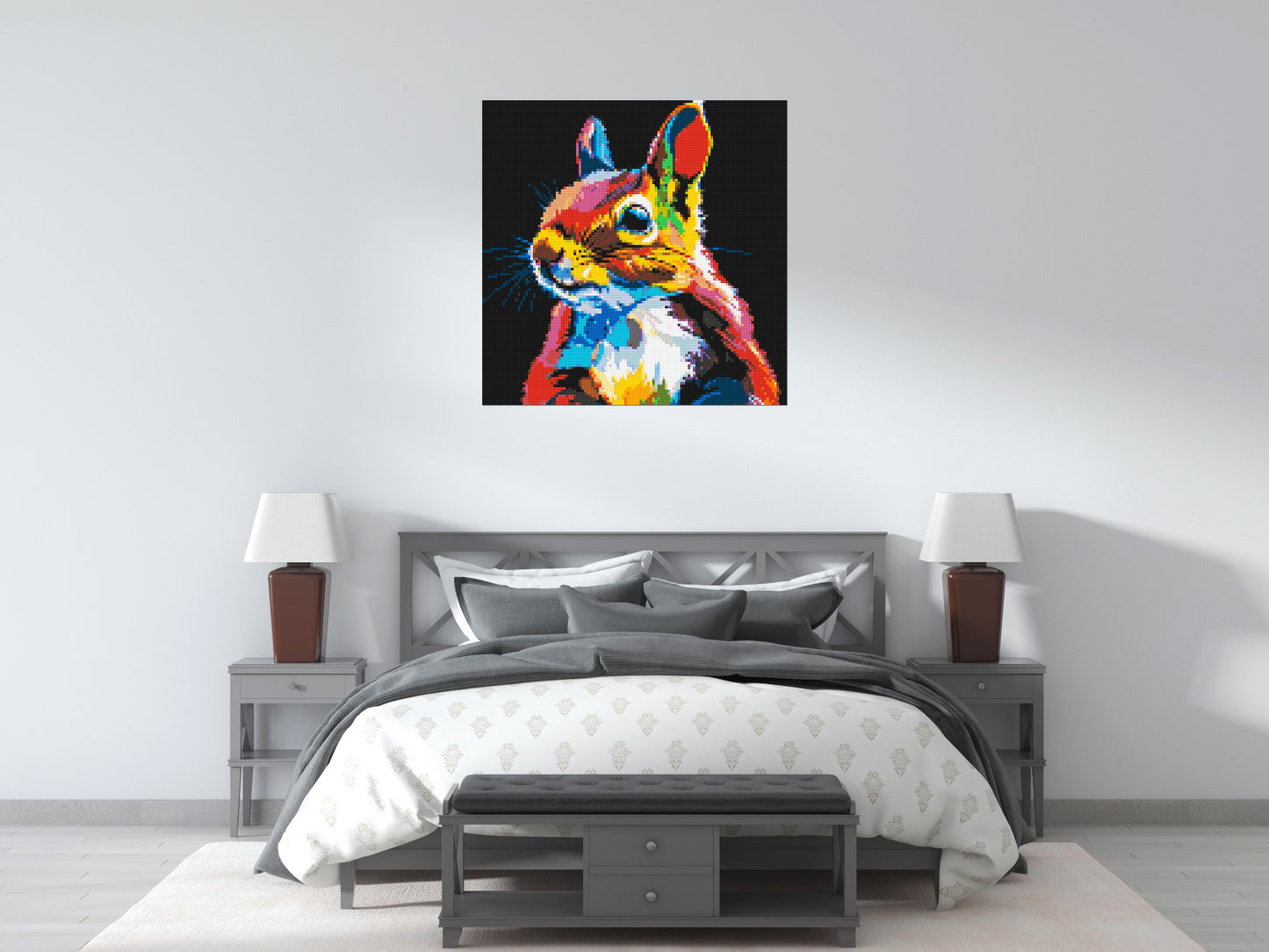 Squirrel Colourful Pop Art - Brick Art Mosaic Kit 5x5 large