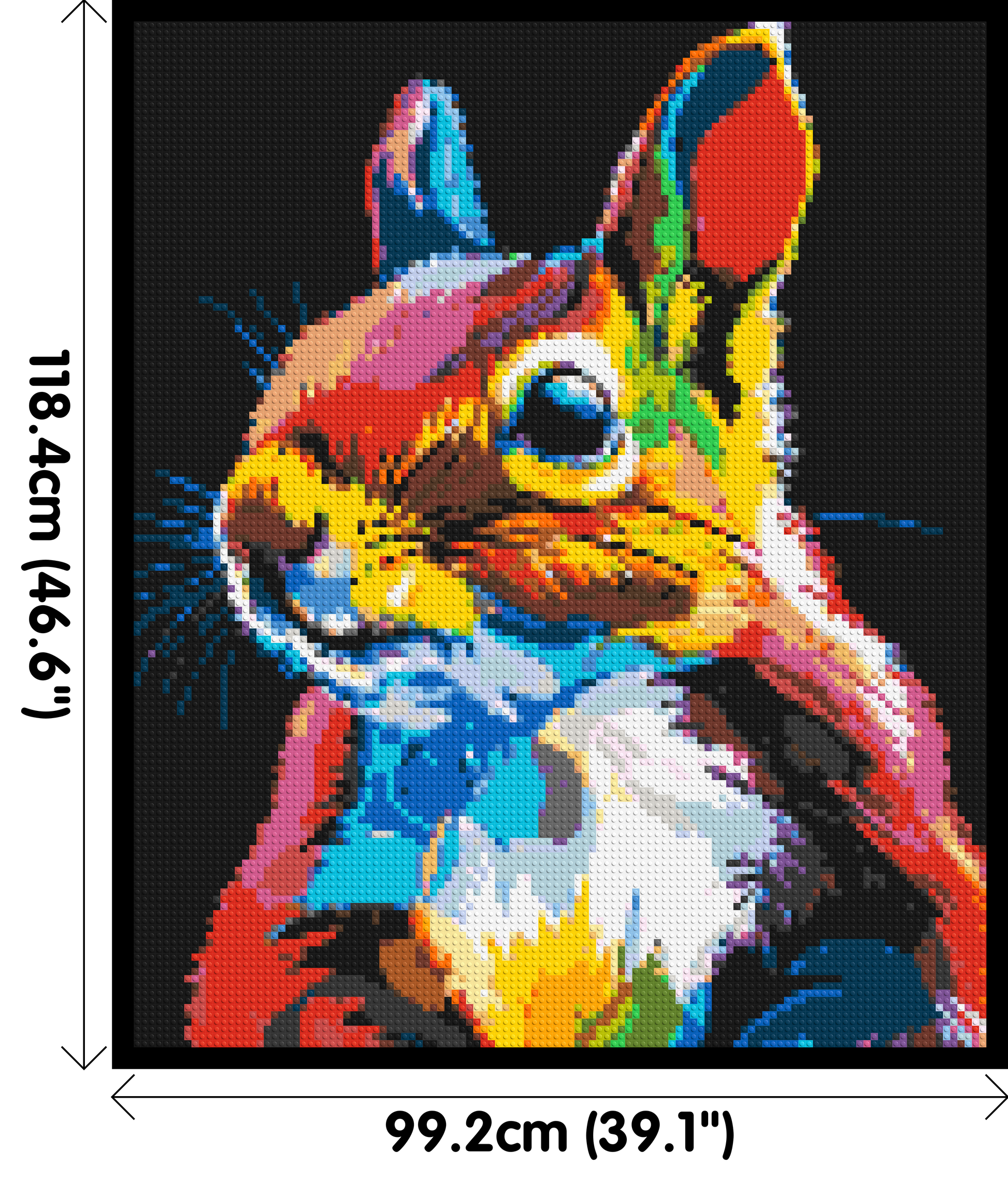 Squirrel Colourful Pop Art - Brick Art Mosaic Kit 5x6 dimensions with frame