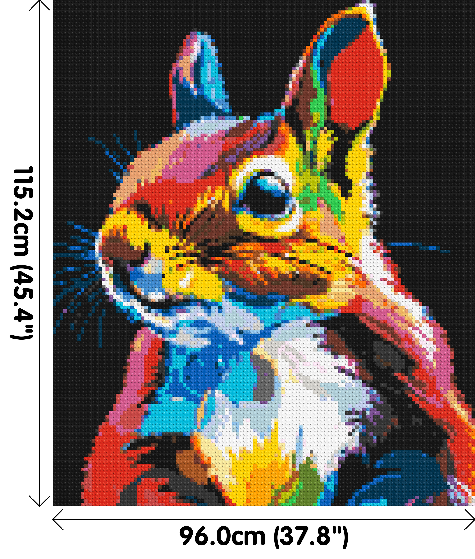 Squirrel Colourful Pop Art - Brick Art Mosaic Kit 5x6 dimensions
