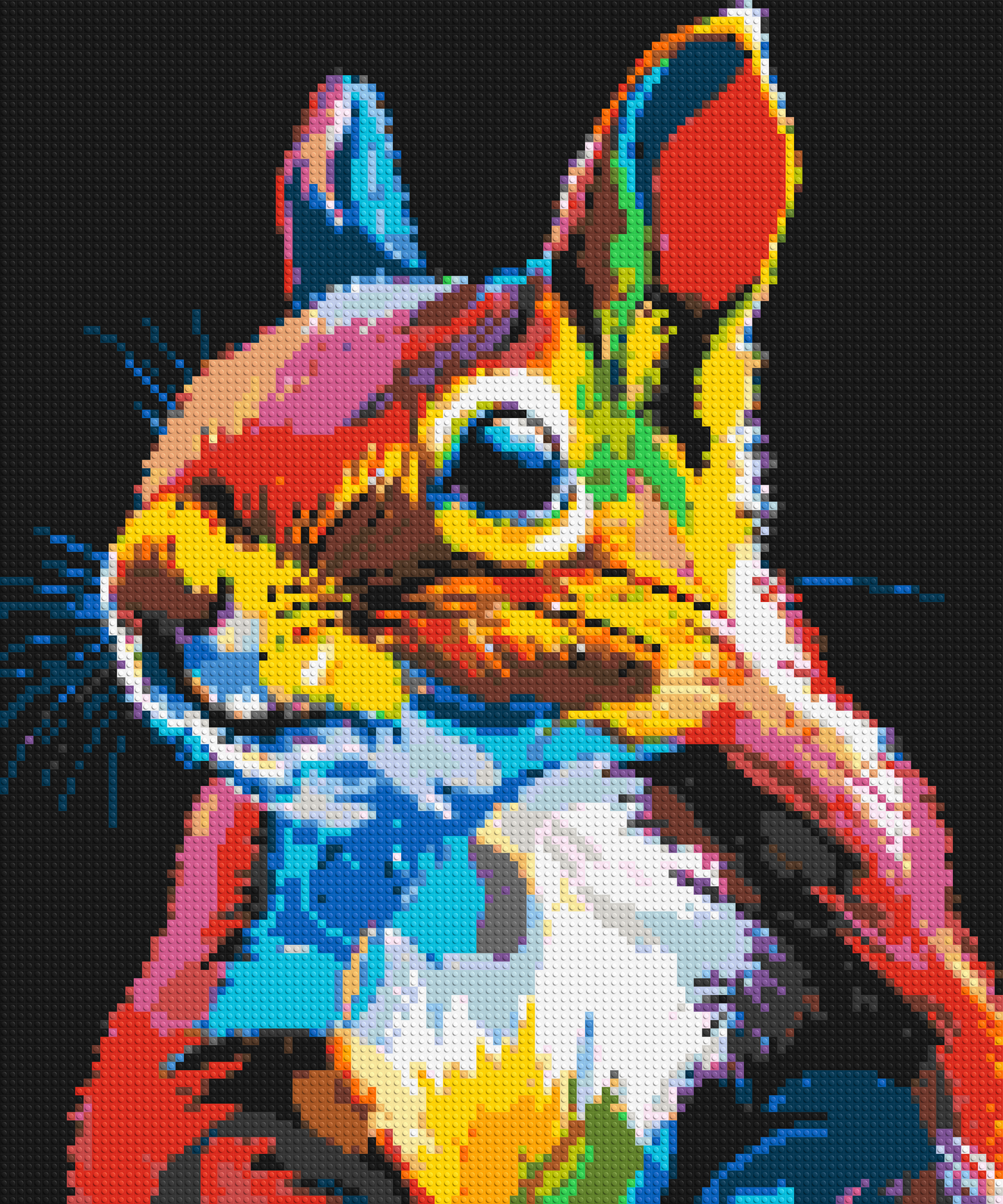 Squirrel Colourful Pop Art - Brick Art Mosaic Kit 5x6 large