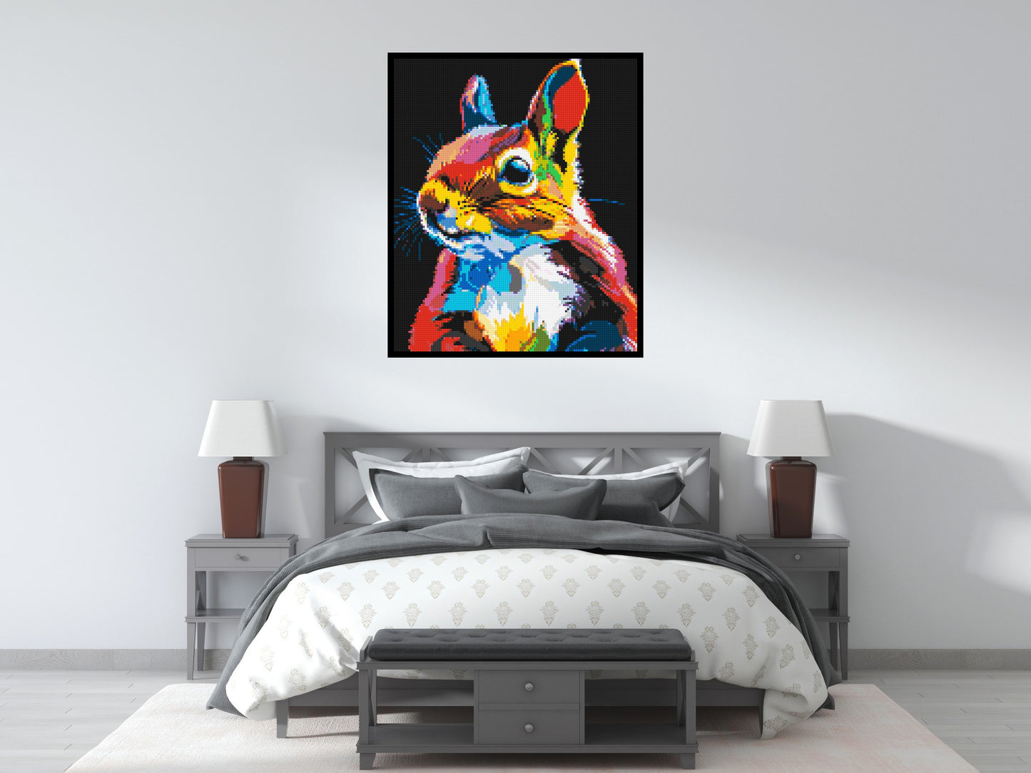 Squirrel Colourful Pop Art - Brick Art Mosaic Kit 5x6 large