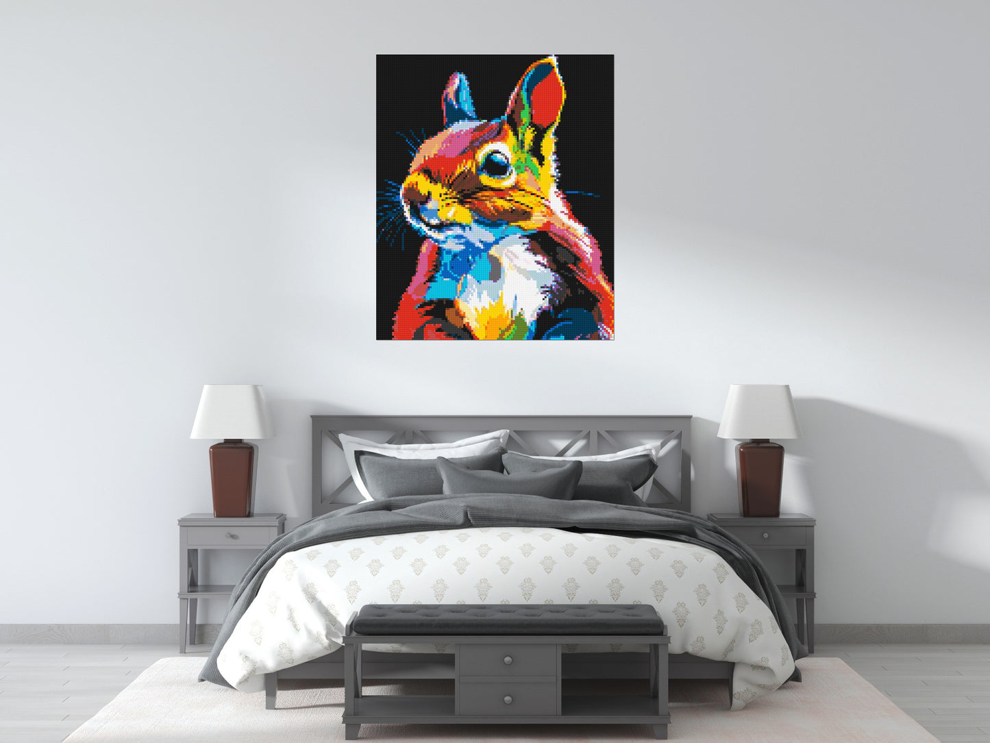 Squirrel Colourful Pop Art - Brick Art Mosaic Kit 5x6 large