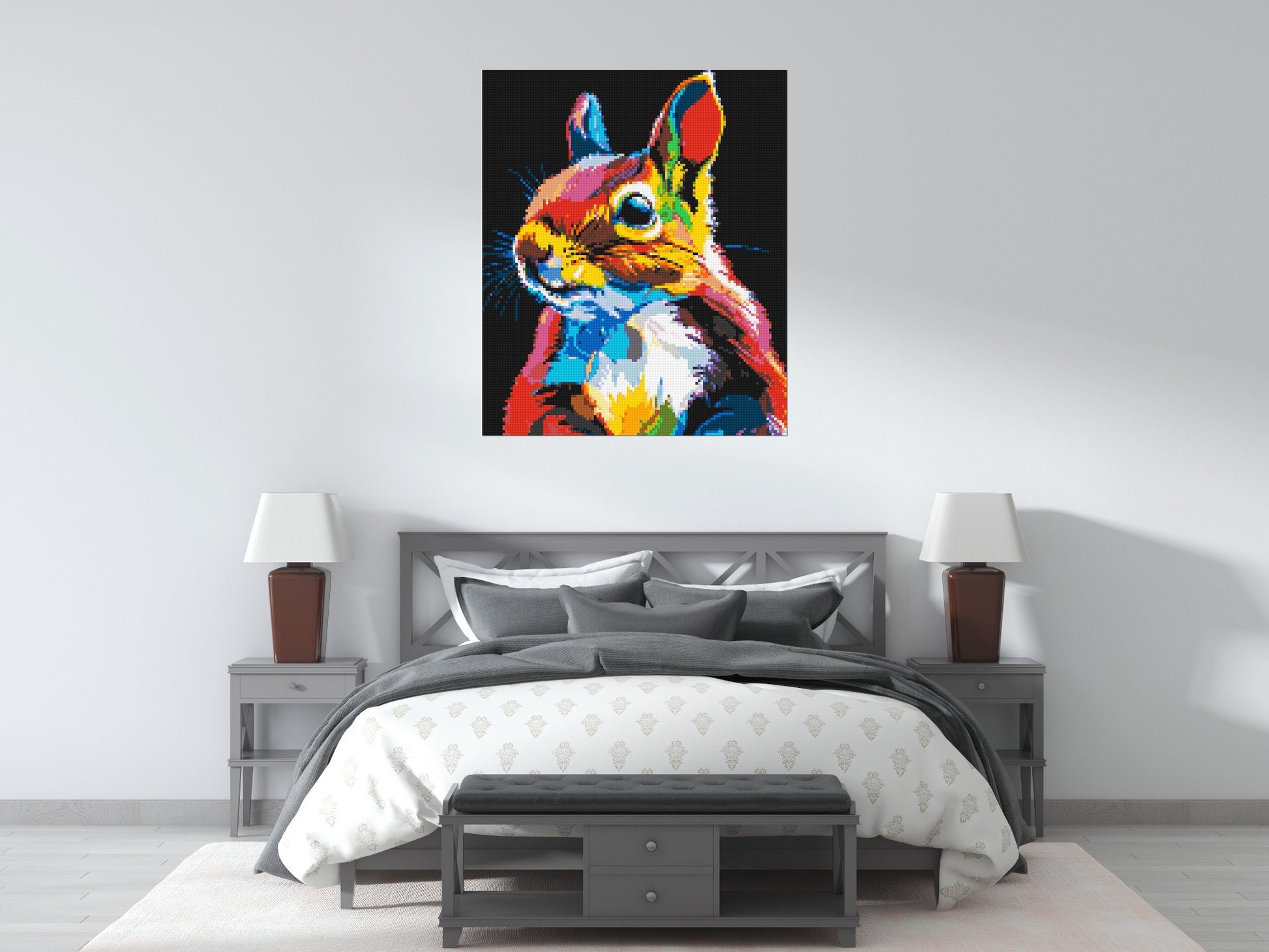 Squirrel Colourful Pop Art - Brick Art Mosaic Kit 5x6 scene