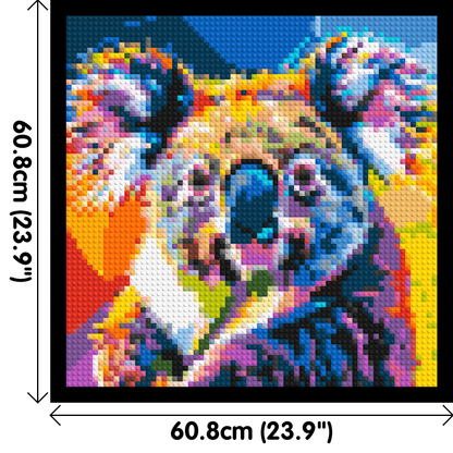 Koala Colourful Pop Art - Brick Art Mosaic Kit 3x3 large