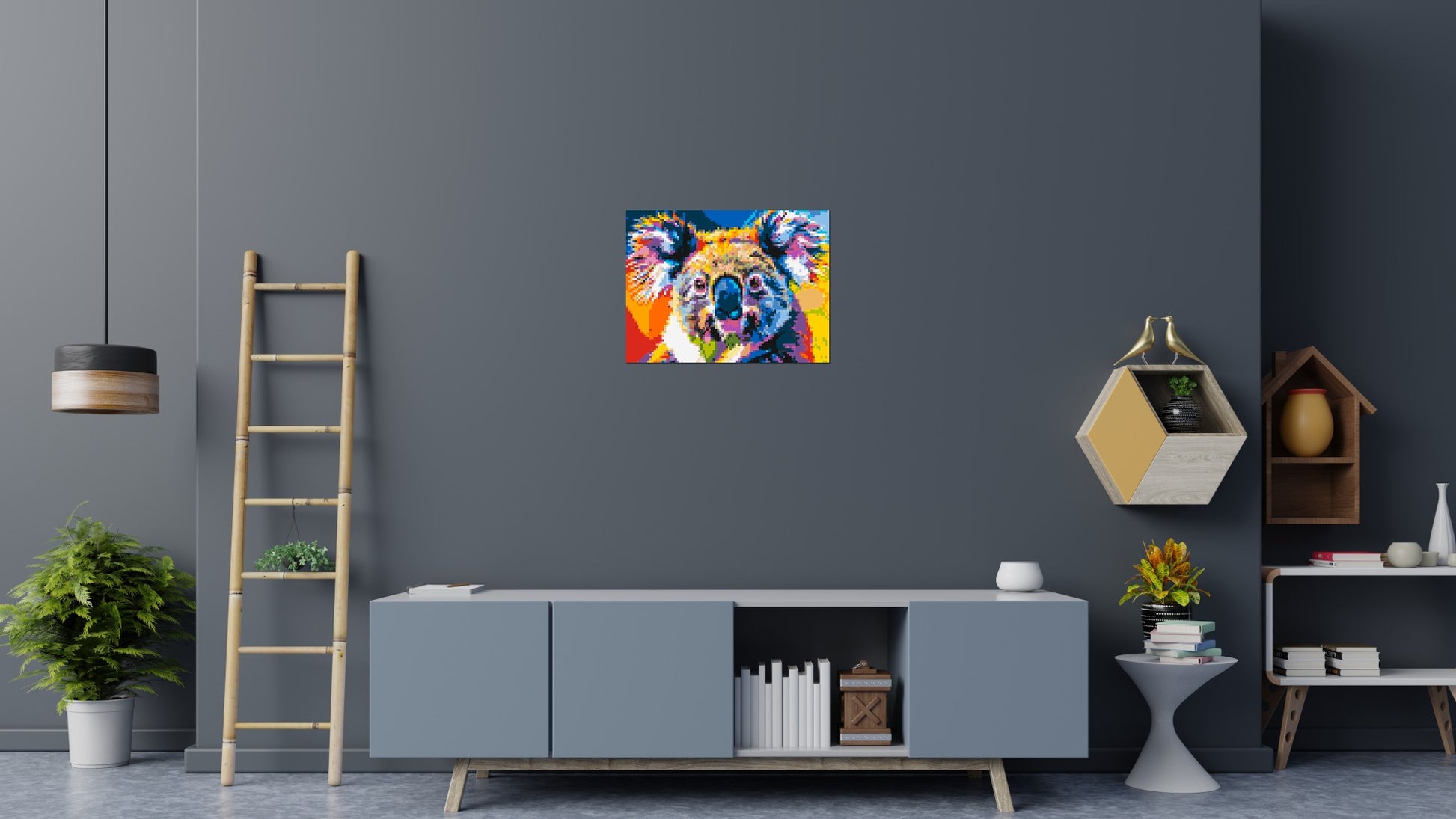 Koala Colourful Pop Art - Brick Art Mosaic Kit 4x3 scene