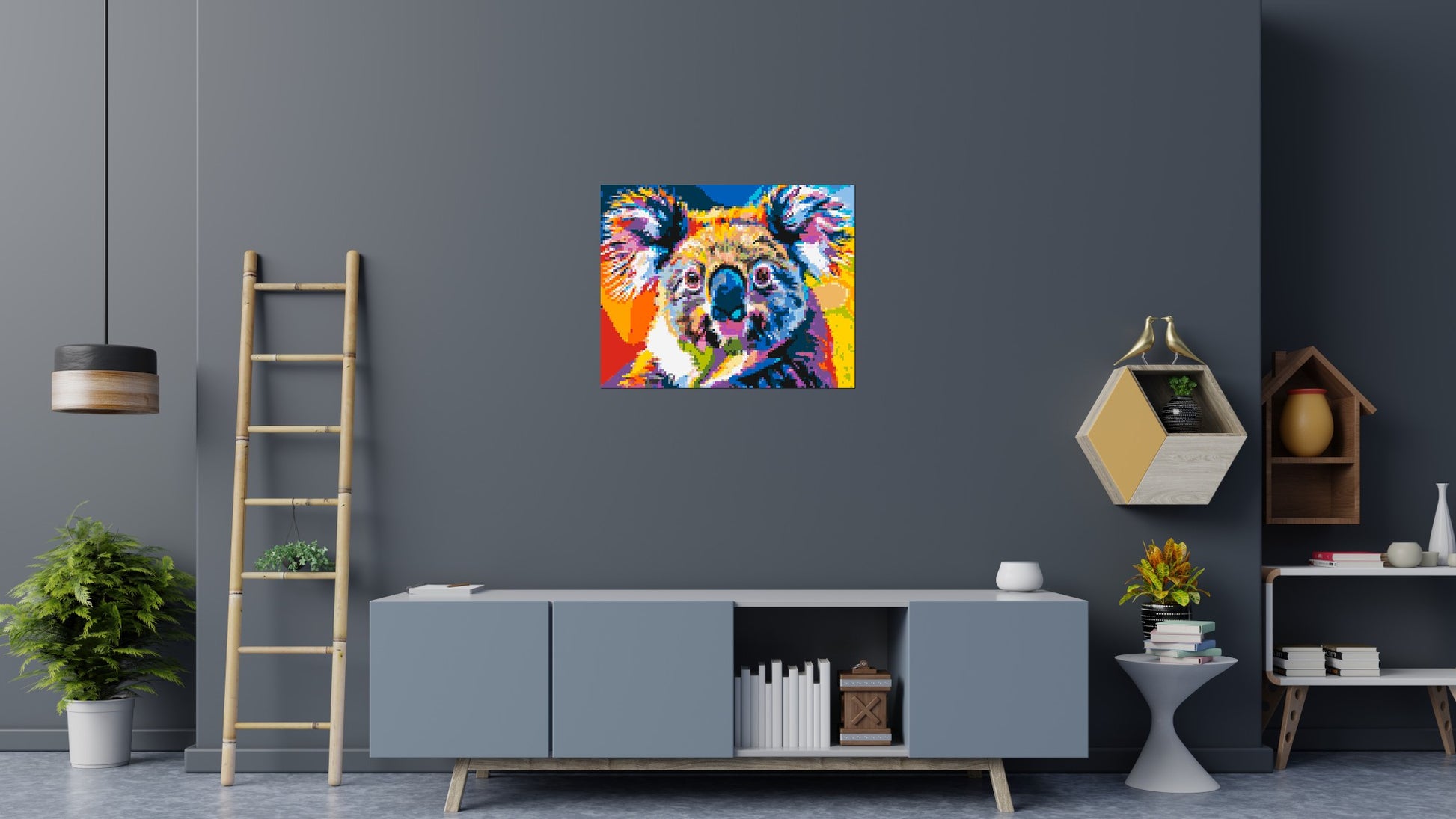 Koala Colourful Pop Art - Brick Art Mosaic Kit 5x4 scene