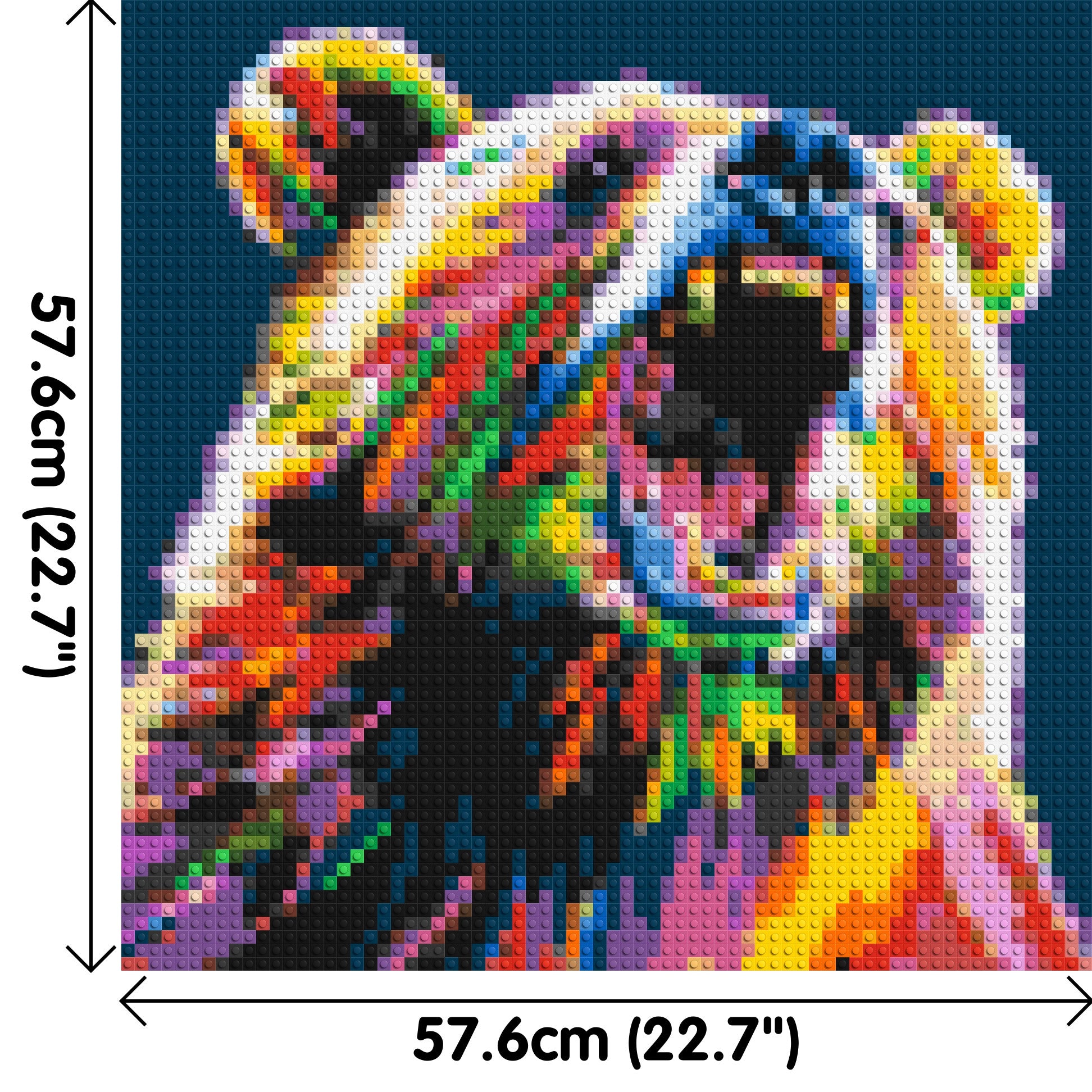 Bear Colourful Pop Art - Brick Art Mosaic Kit 3x3 dimensions