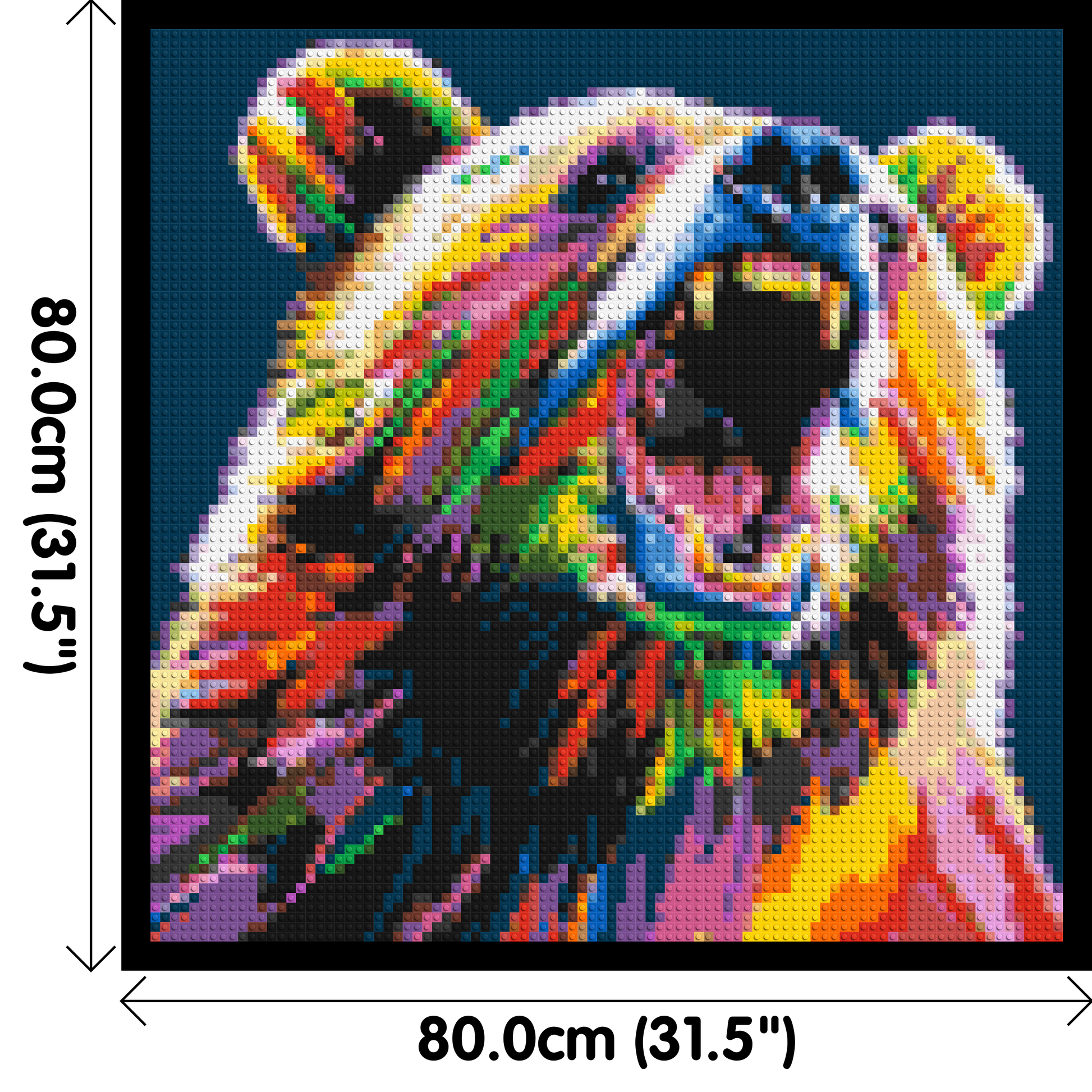 Bear Colourful Pop Art - Brick Art Mosaic Kit 4x4 dimensions with frame