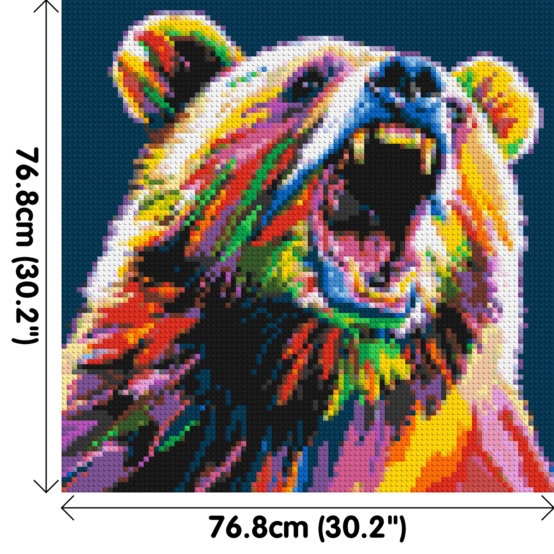 Bear Colourful Pop Art - Brick Art Mosaic Kit 4x4 dimensions