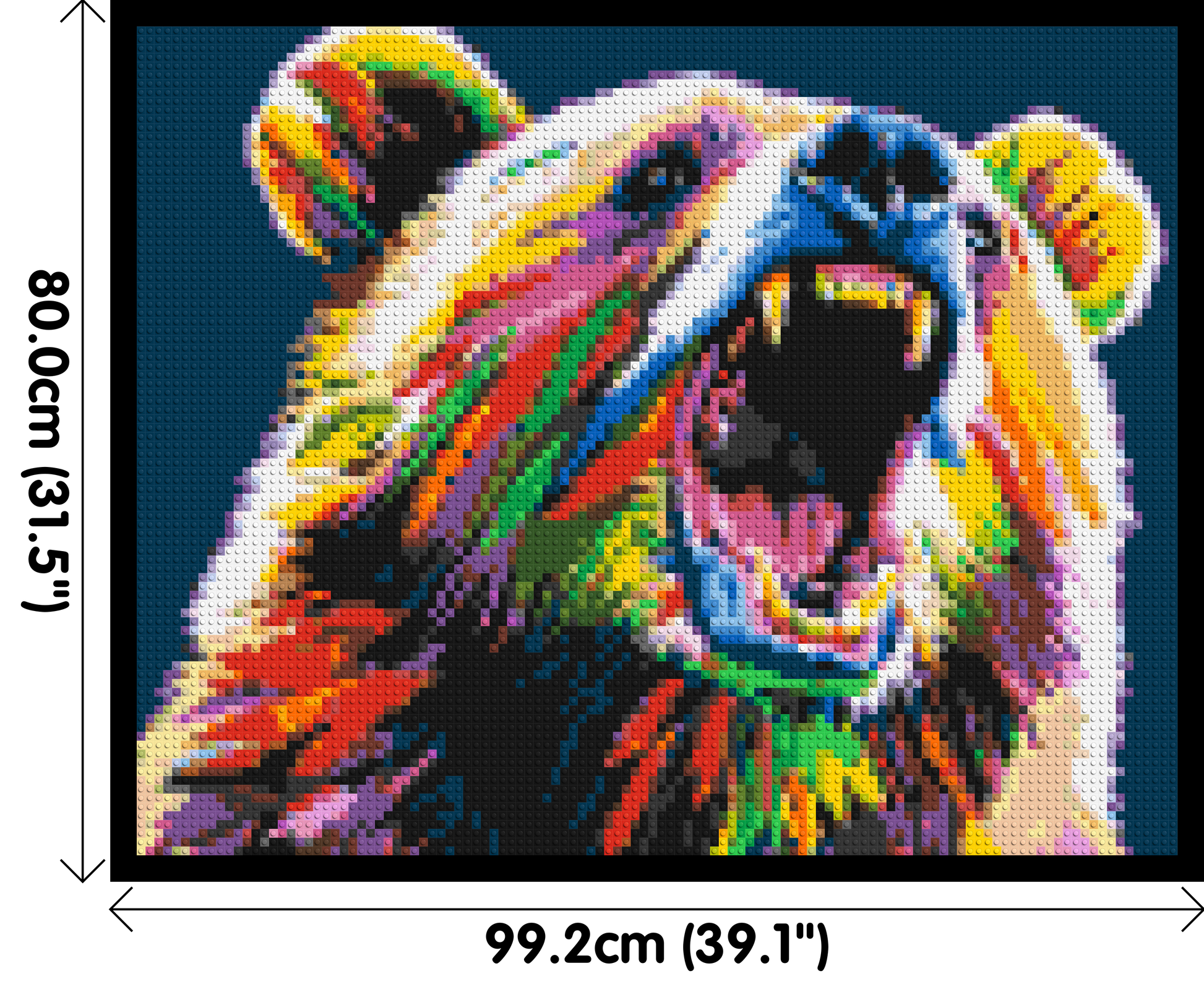 Bear Colourful Pop Art - Brick Art Mosaic Kit 5x4 dimensions with frame