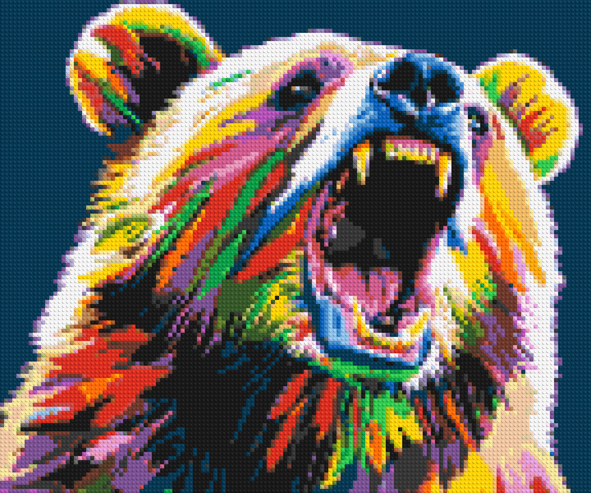 Bear Colourful Pop Art - Brick Art Mosaic Kit 6x5 large