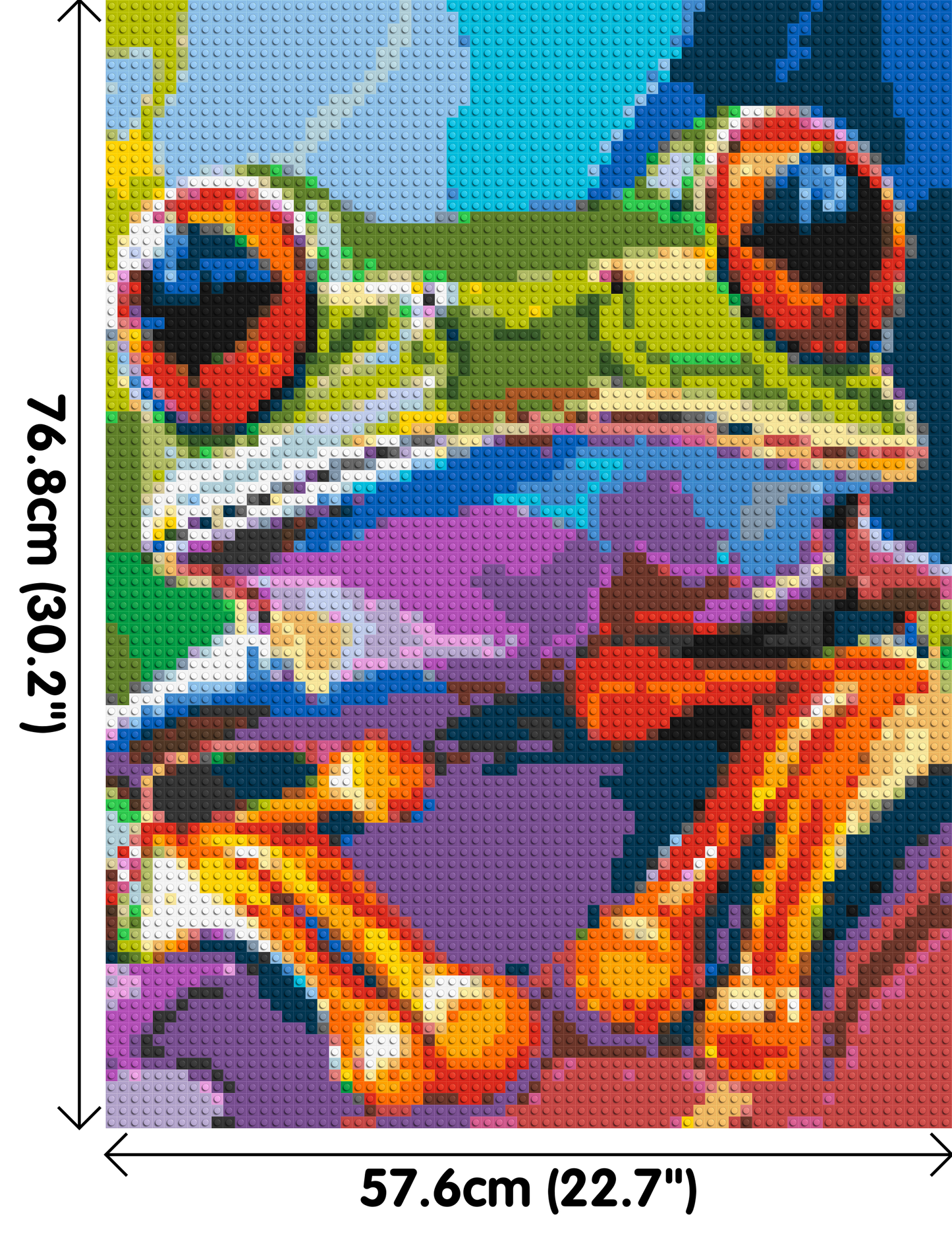 Frog Colourful Pop Art - Brick Art Mosaic Kit 3x4 large