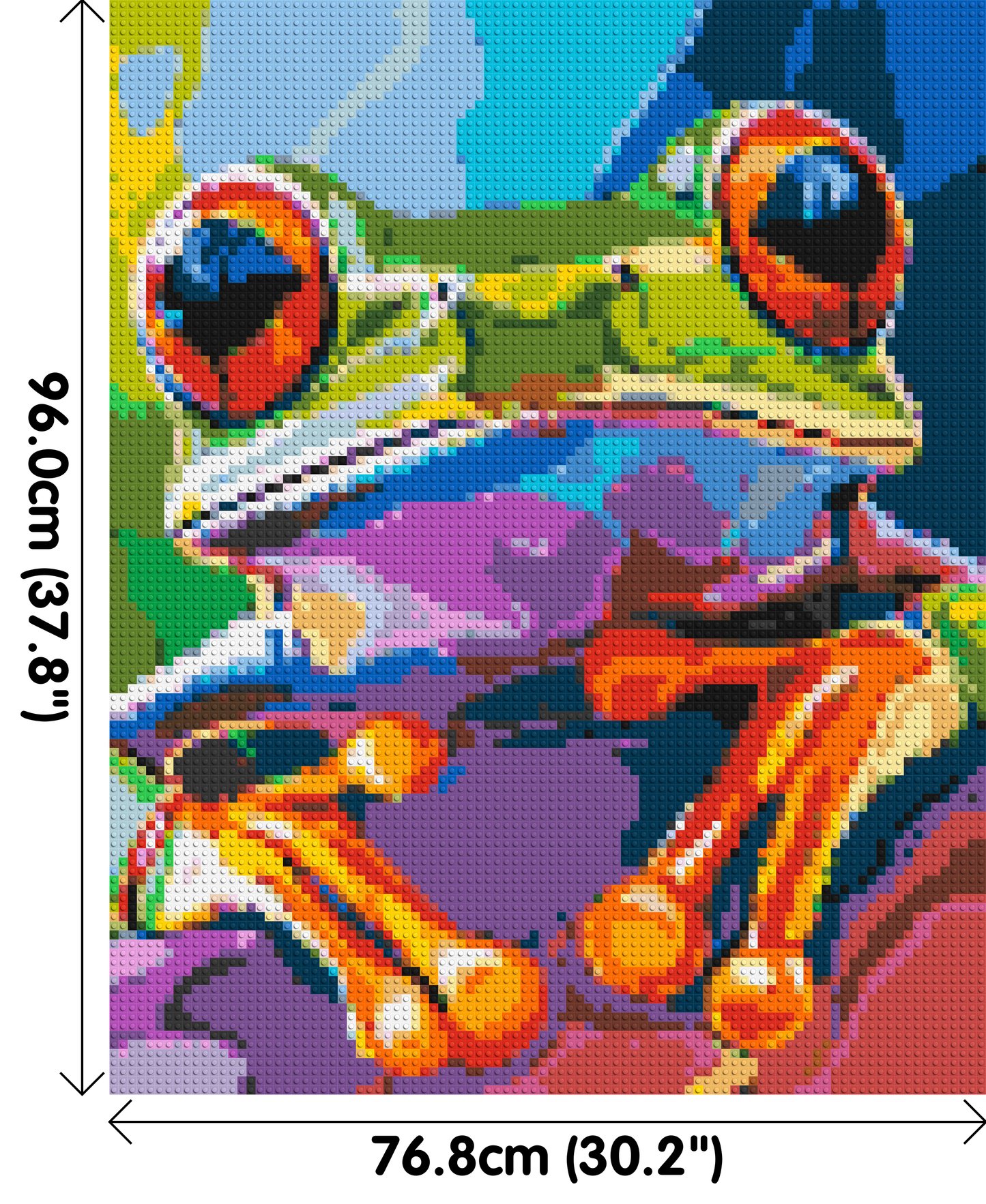 Frog Colourful Pop Art - Brick Art Mosaic Kit 4x5 large