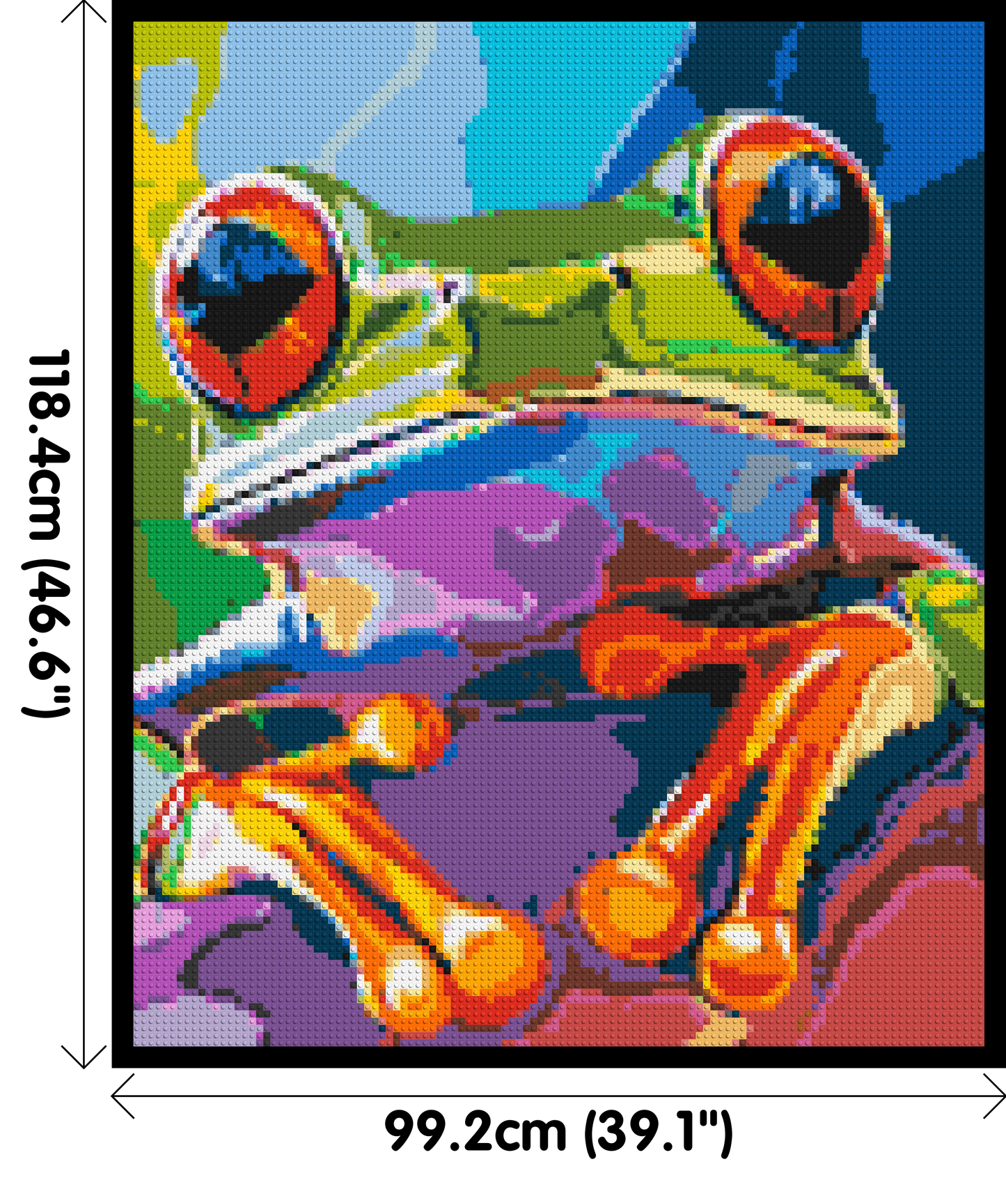 Frog Colourful Pop Art - Brick Art Mosaic Kit 5x6 large