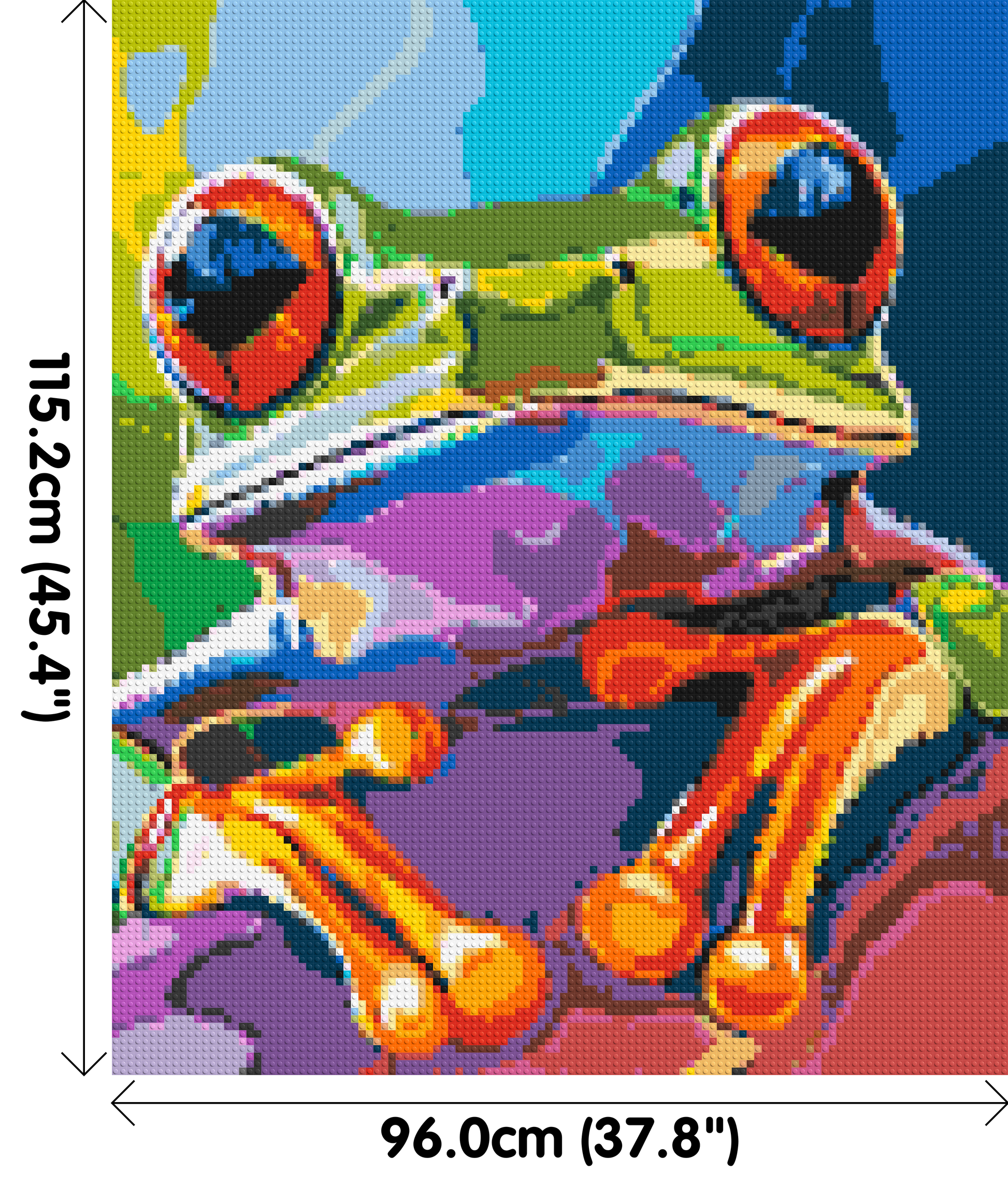 Frog Colourful Pop Art - Brick Art Mosaic Kit 5x6 dimensions