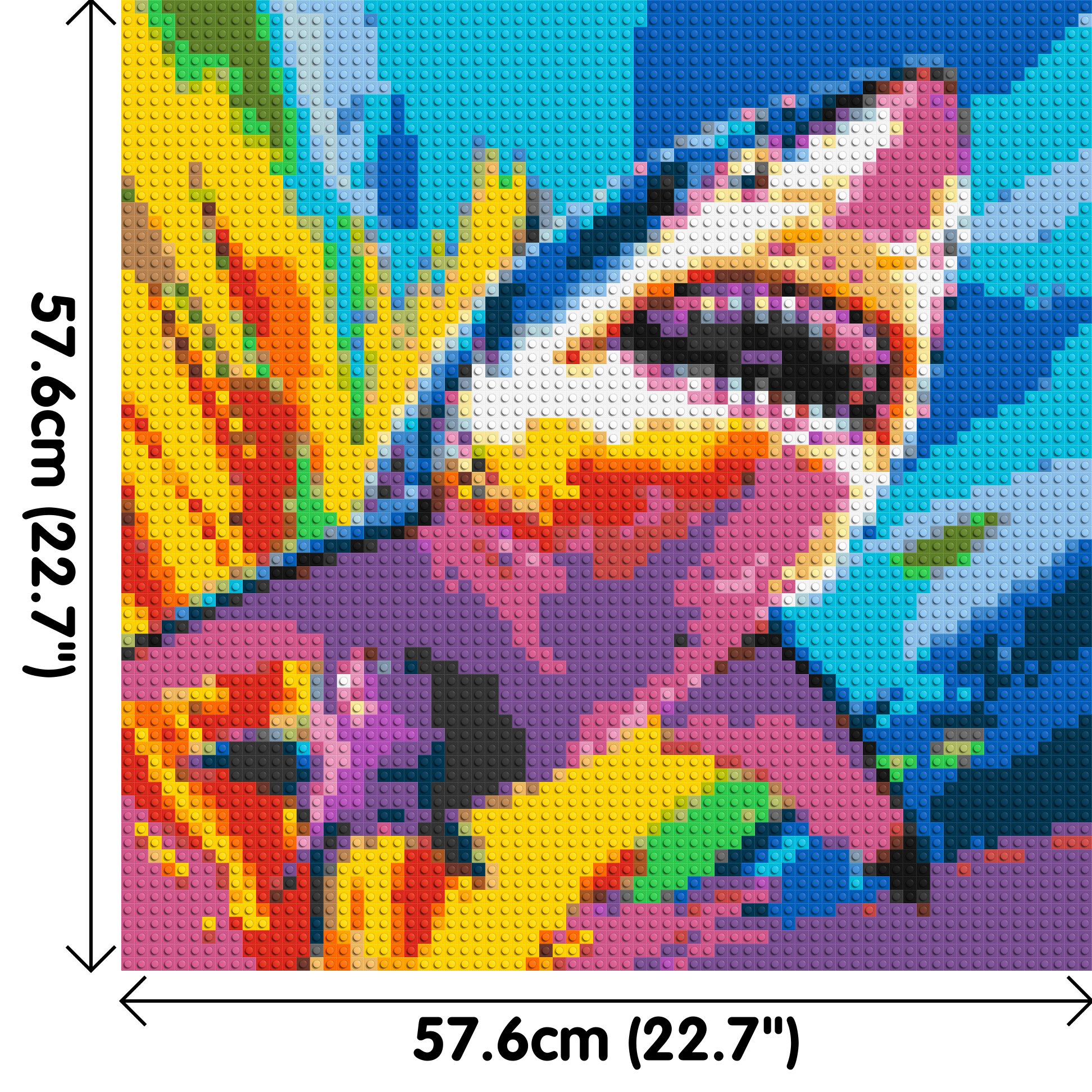 Shark Colourful Pop Art - Brick Art Mosaic Kit 3x3 dimensions