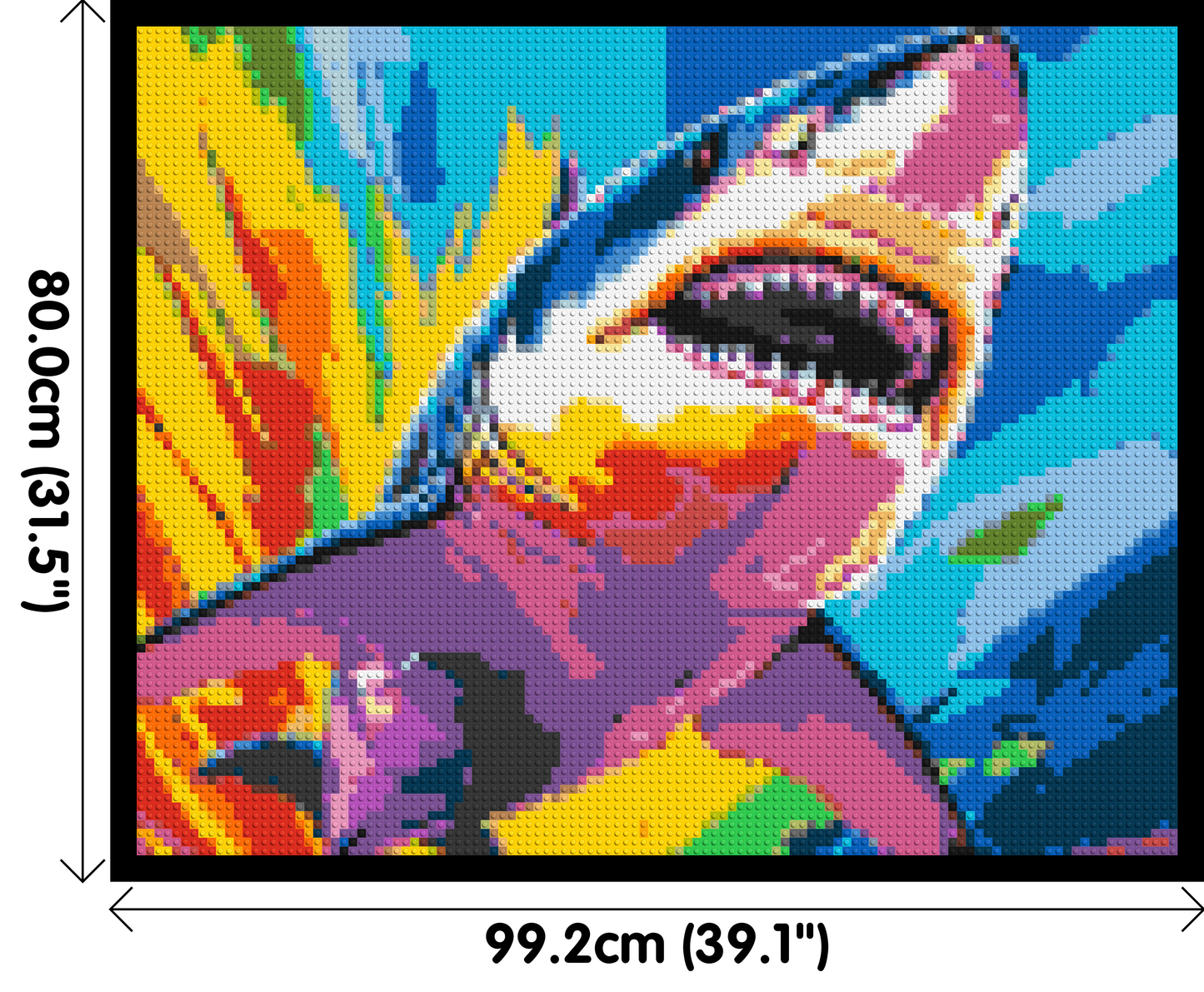 Shark Colourful Pop Art - Brick Art Mosaic Kit 5x4 large