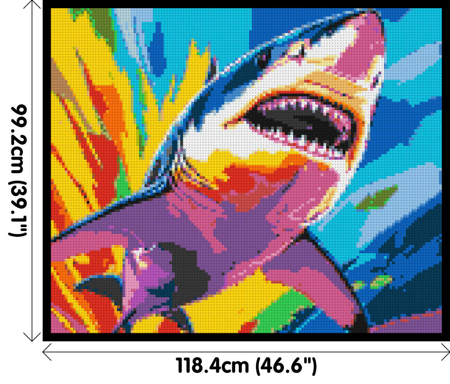 Shark Colourful Pop Art - Brick Art Mosaic Kit 6x5 large