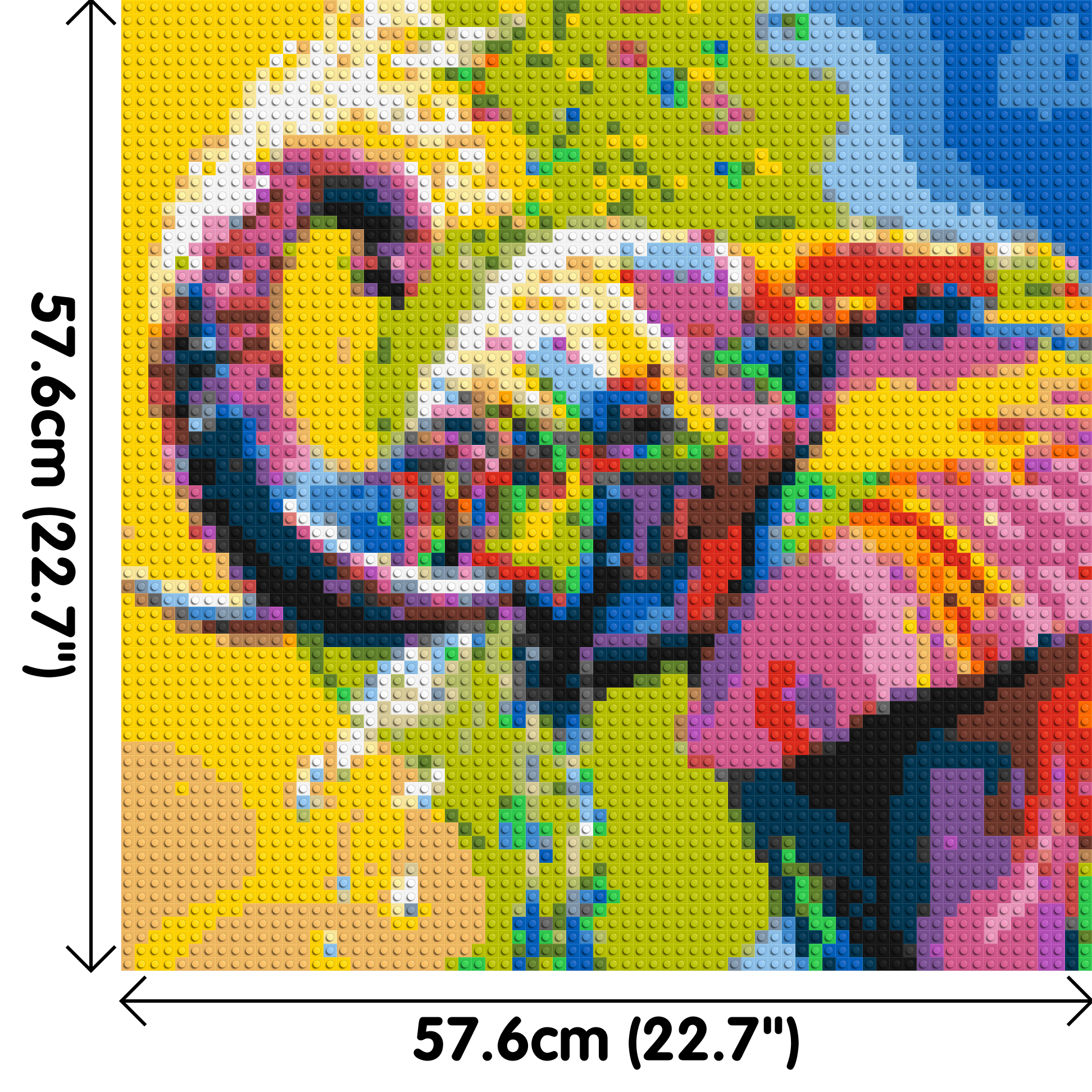 Elephant Colourful Pop Art - Brick Art Mosaic Kit 3x3 dimensions