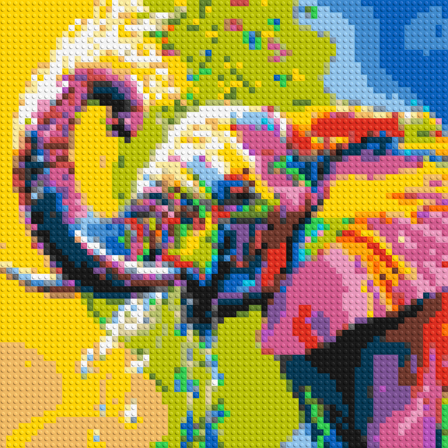 Elephant Colourful Pop Art - Brick Art Mosaic Kit 3x3 large