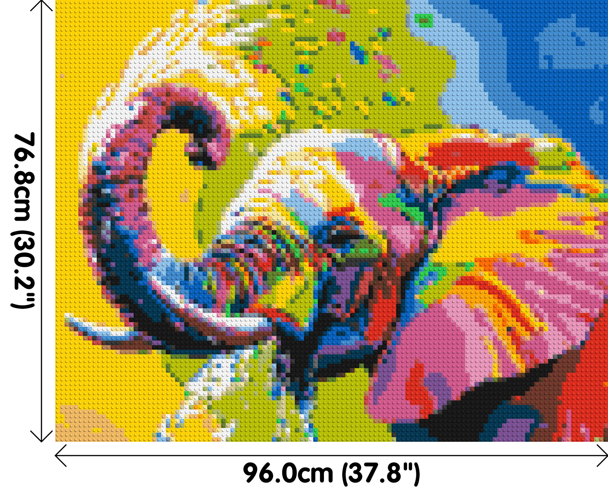 Elephant Colourful Pop Art - Brick Art Mosaic Kit 5x4 dimensions