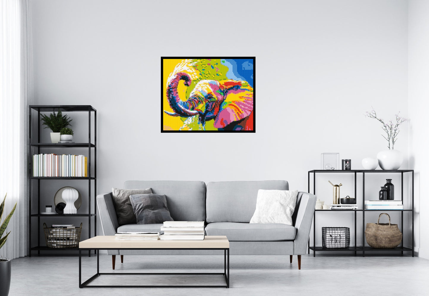 Elephant Colourful Pop Art - Brick Art Mosaic Kit 5x4 large