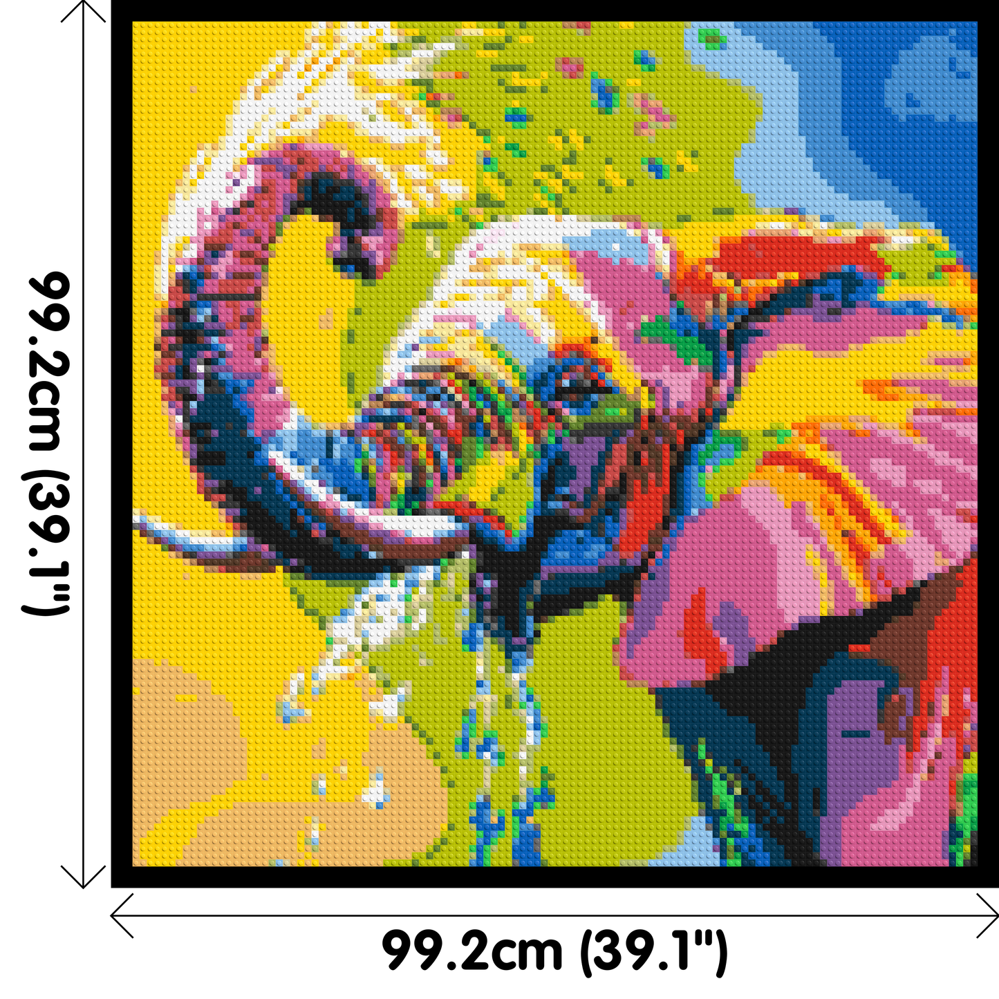 Elephant Colourful Pop Art - Brick Art Mosaic Kit 5x5 large