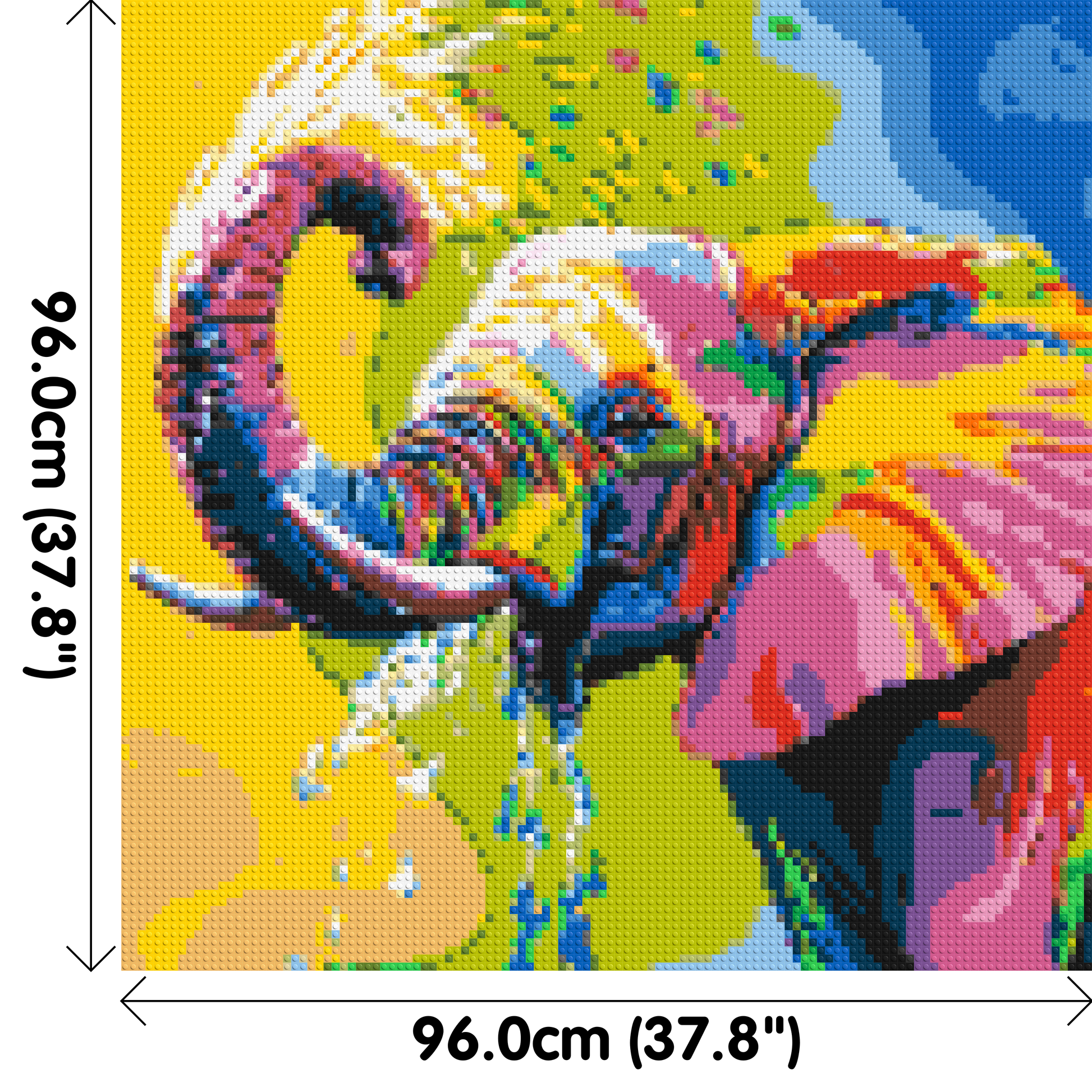 Elephant Colourful Pop Art - Brick Art Mosaic Kit 5x5 dimensions