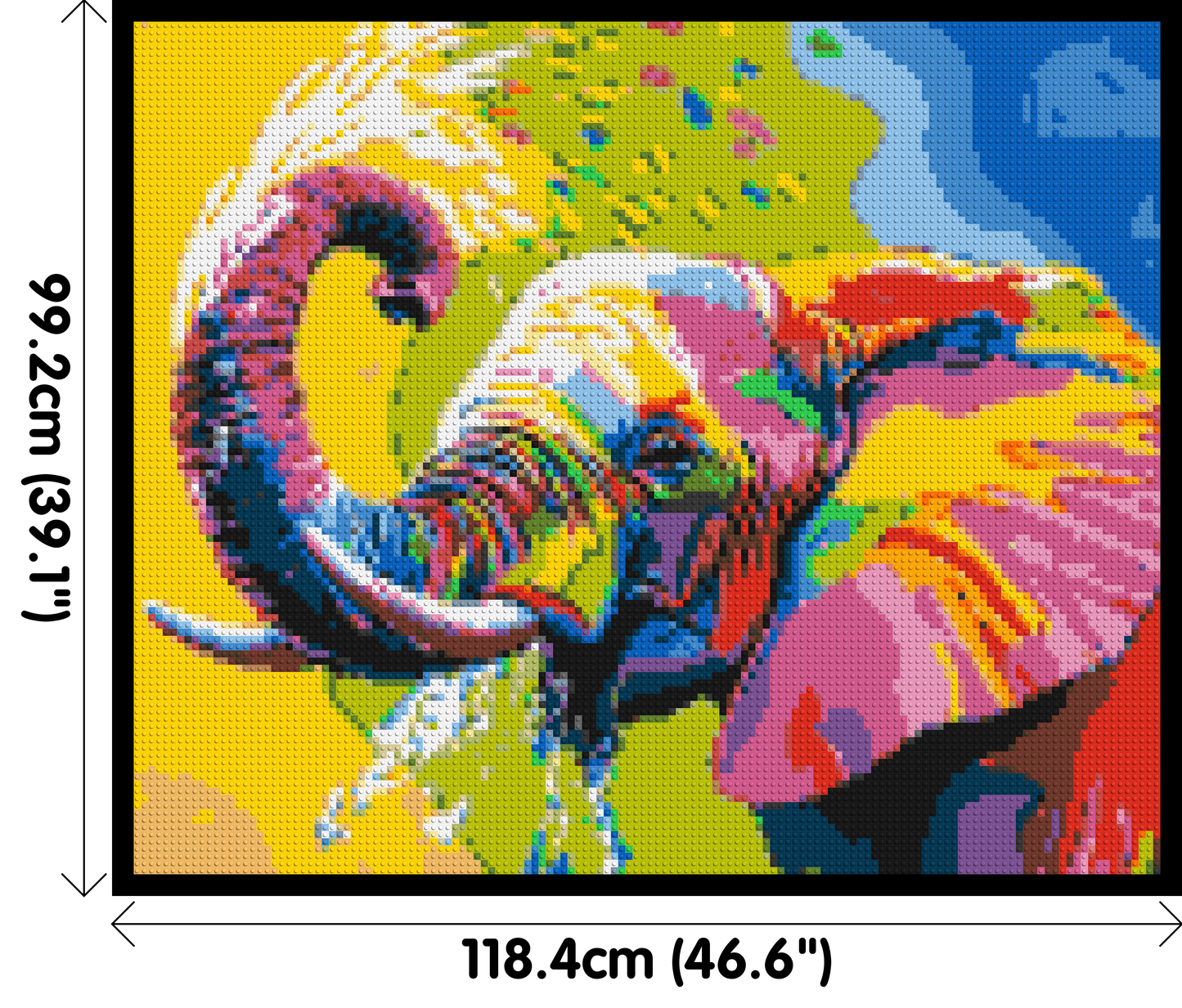 Elephant Colourful Pop Art - Brick Art Mosaic Kit 6x5 large