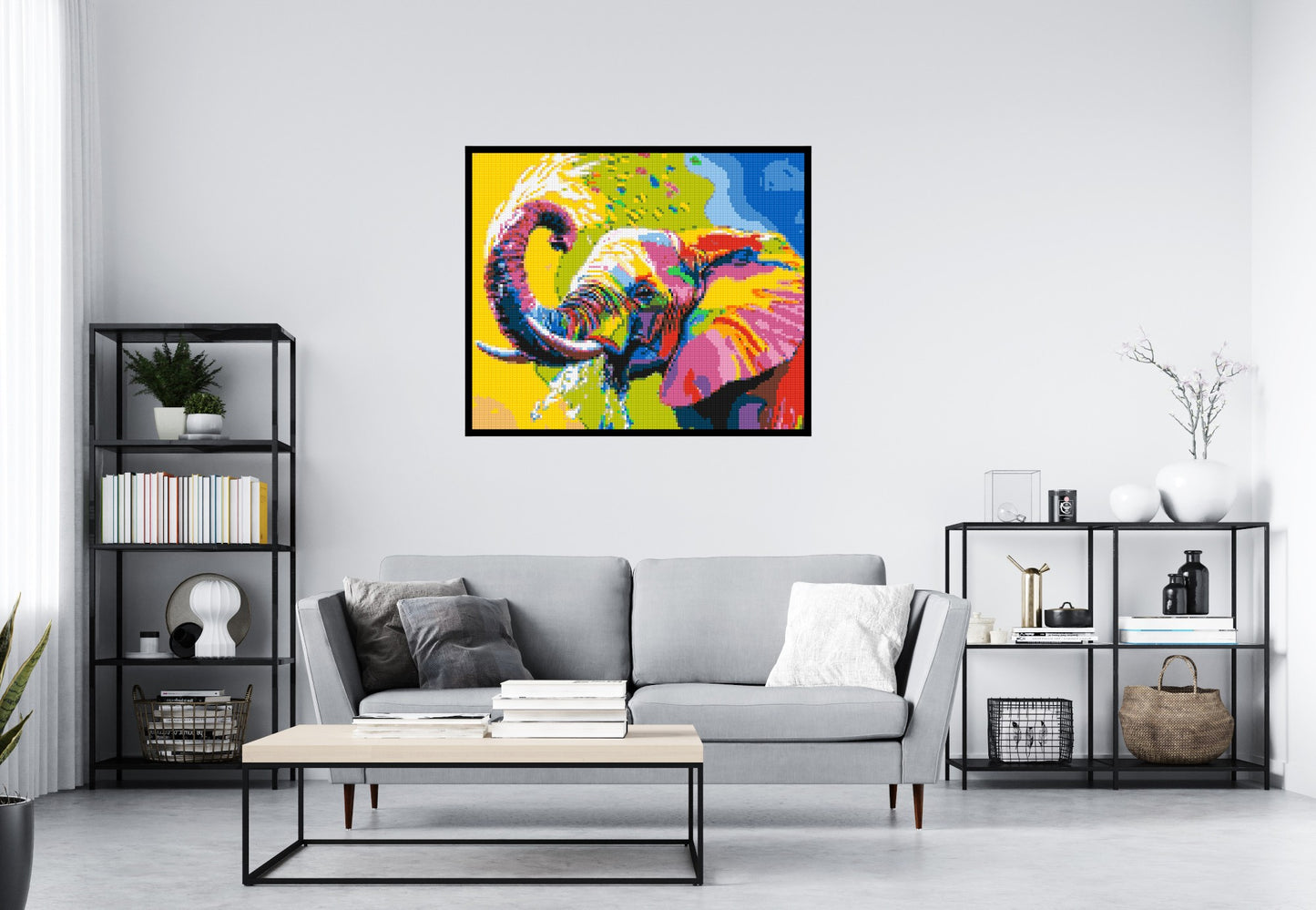 Elephant Colourful Pop Art - Brick Art Mosaic Kit 6x5 large