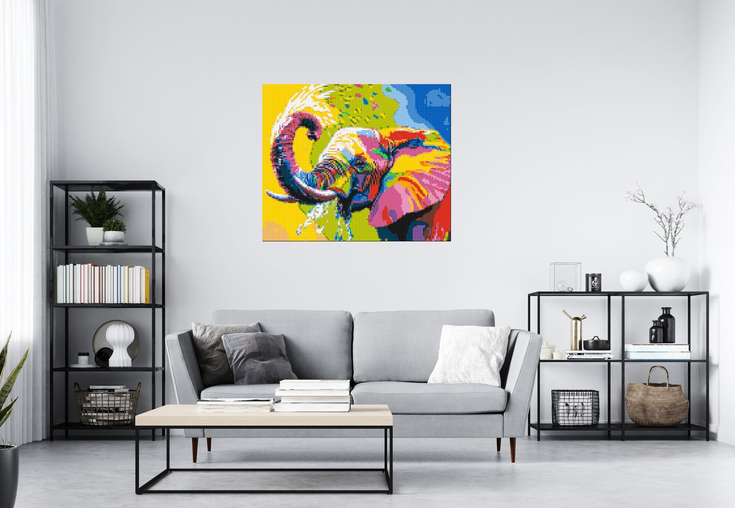 Elephant Colourful Pop Art - Brick Art Mosaic Kit 6x5 large