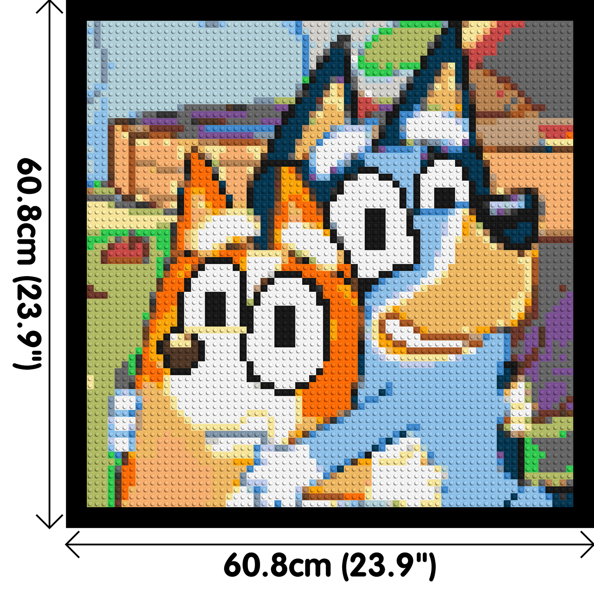 Bluey & Bingo Pixel Art - Brick Art Mosaic Kit 3x3 dimensions with frame