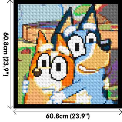 Bluey & Bingo Pixel Art - Brick Art Mosaic Kit 3x3 large