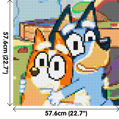 Bluey & Bingo Pixel Art - Brick Art Mosaic Kit 3x3 large